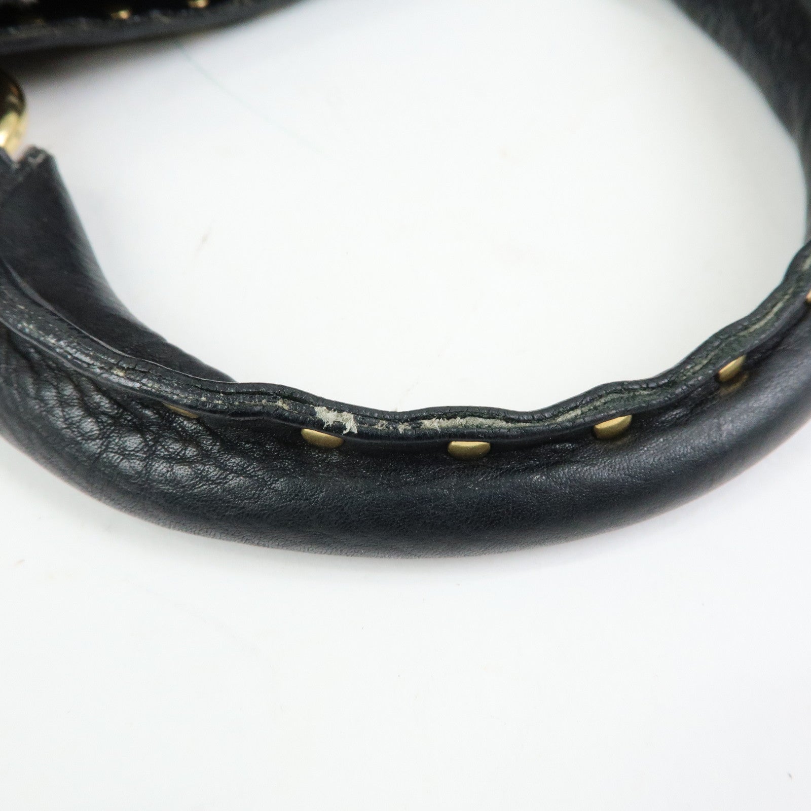 CELINE Boogie Bag Leather Hand Bag Tote Bag Black Studs