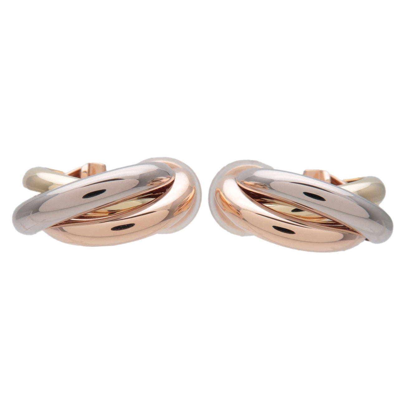 Cartier Trinity Earrings K18 750 White Gold Rose Gold Yellow Gold