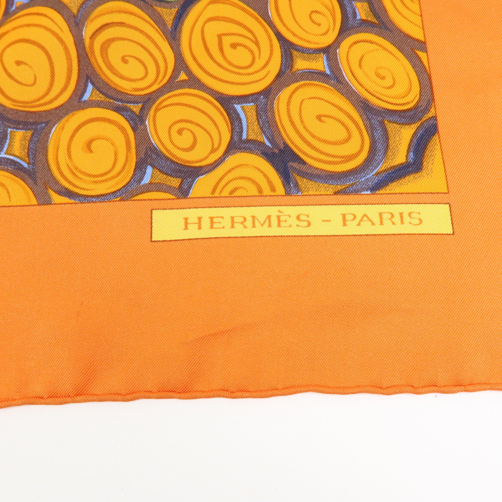 HERMES Carre 90 Silk 100% Scarf Ceramique ottomane Orange