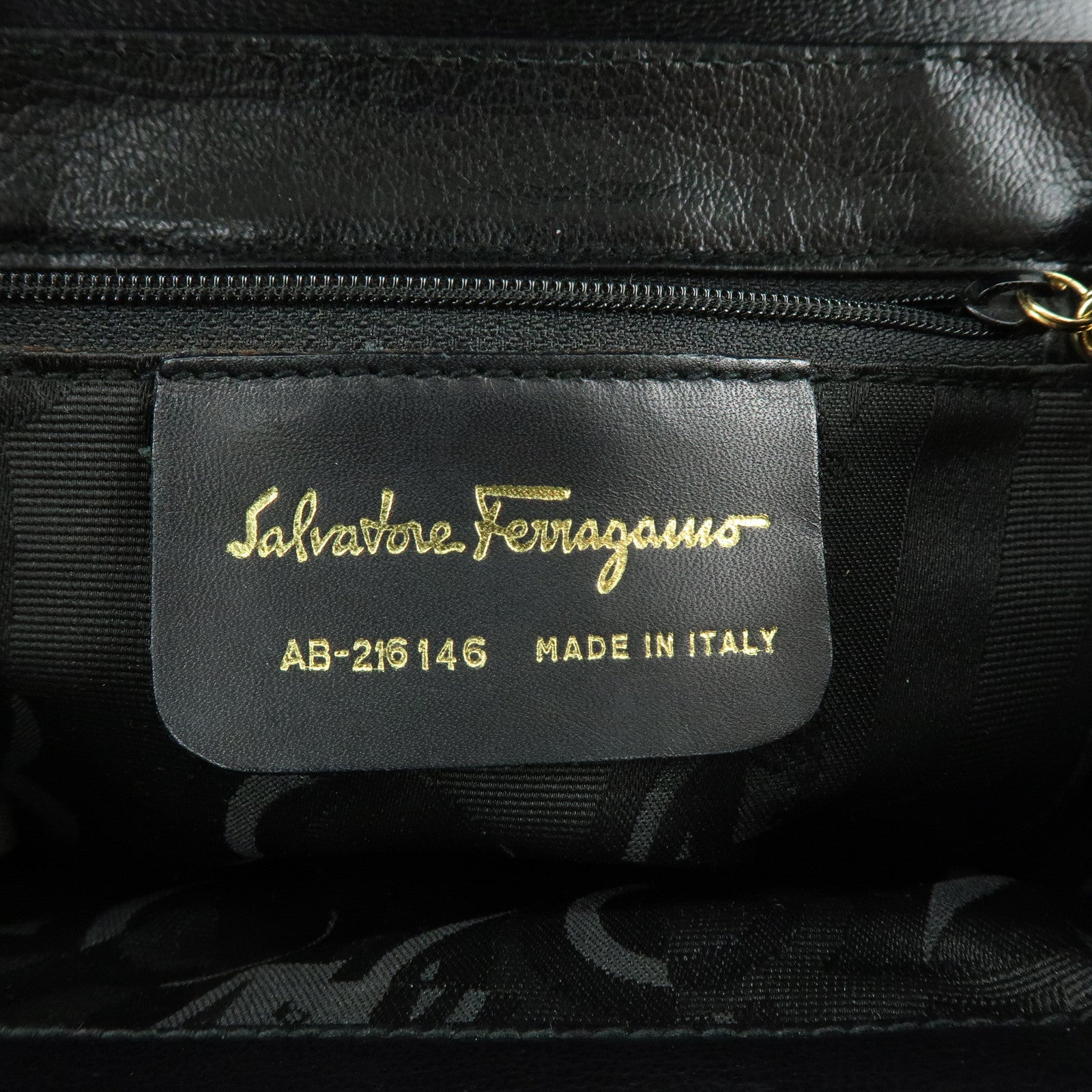 Ferragamo Gancini Leather Shoulder Bag Crossbody Bag Black