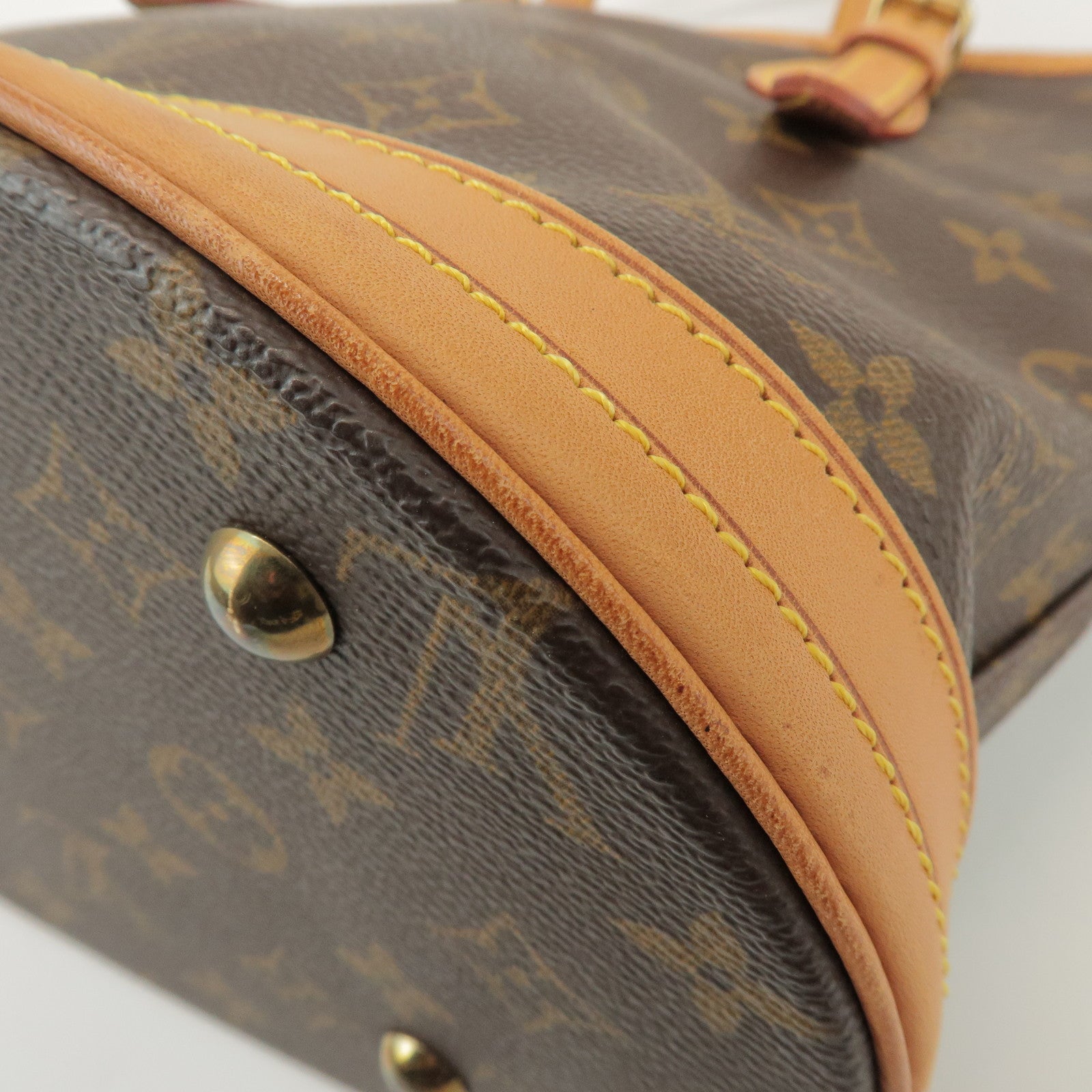 Louis Vuitton Monogram Canvas Bucket PM Hand Bag Brown M42238