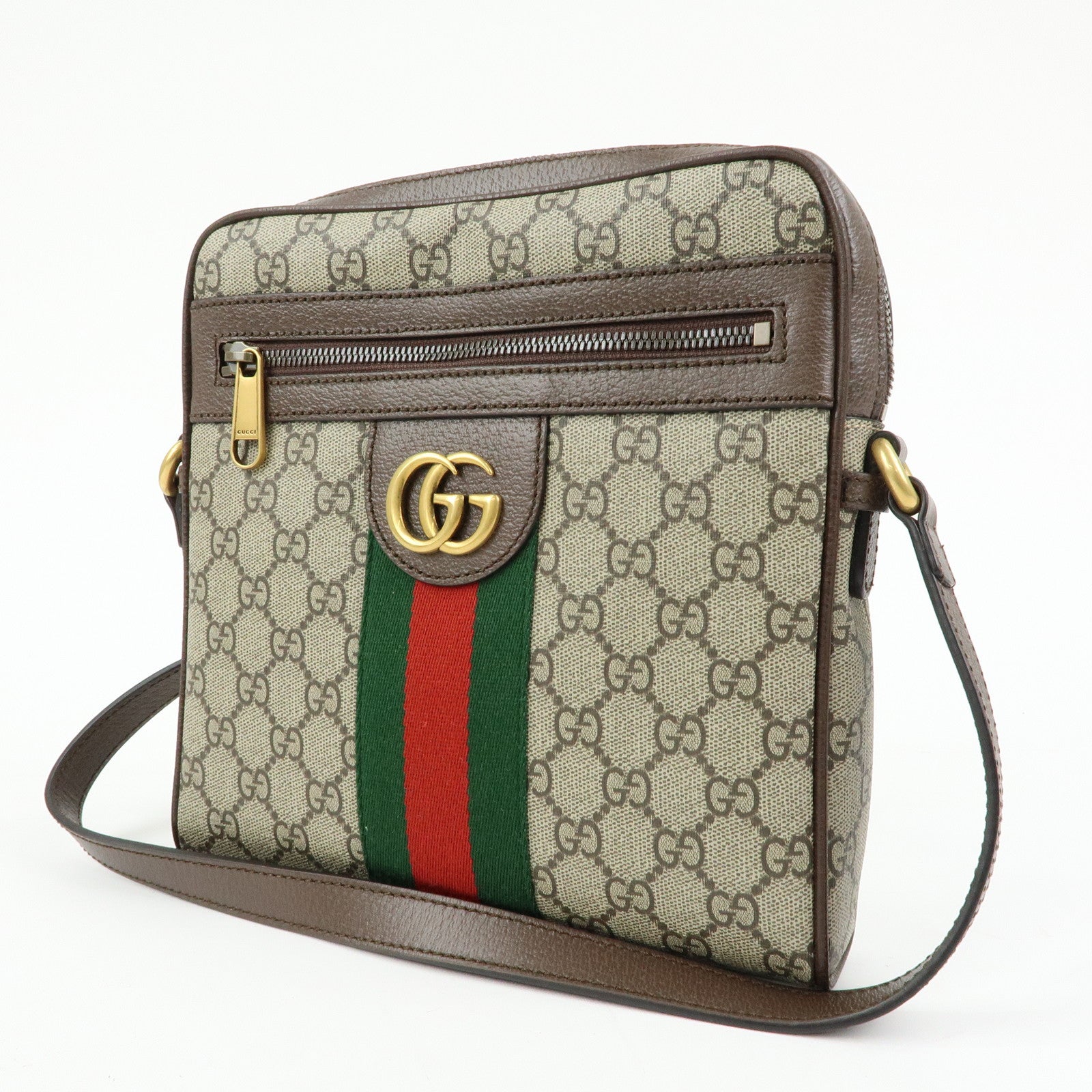 GUCCI Ophidia GG Supreme Canvas Leather Shoulder Bag Beige 547926