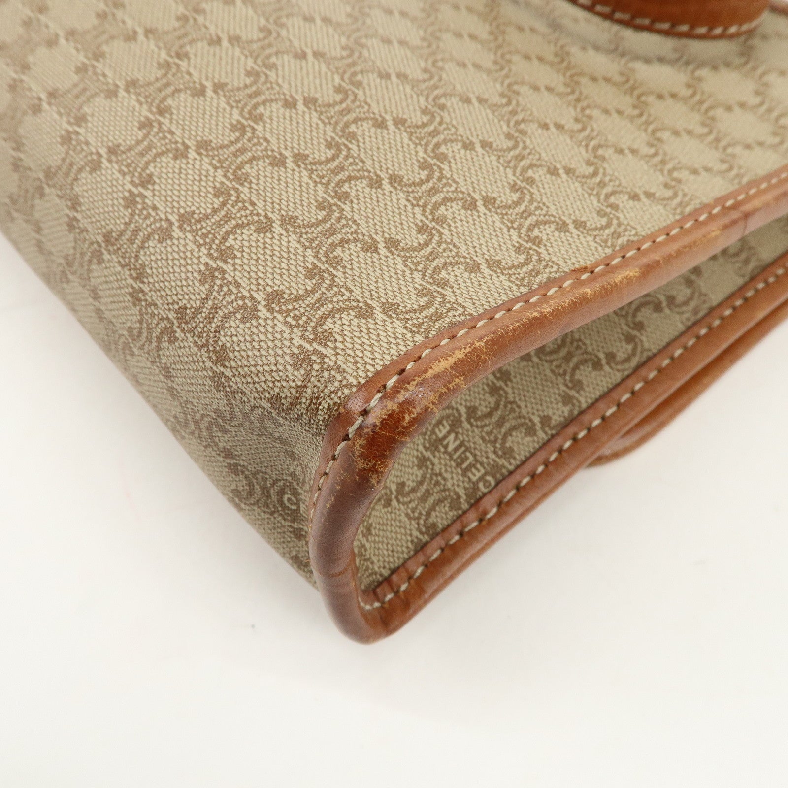 CELINE Macadam PVC Leather 2Way Bag Shoulder Bag Beige