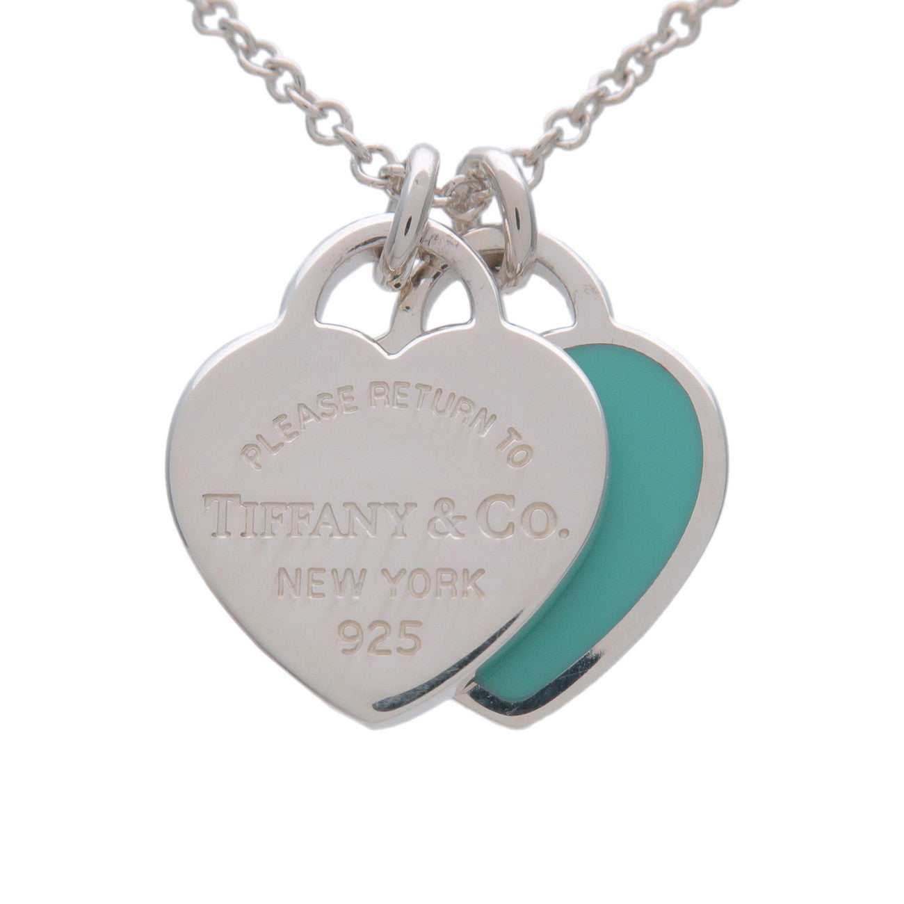 Tiffany & Co Return to Tiffany Mini Double Heart Tag Necklace SV925