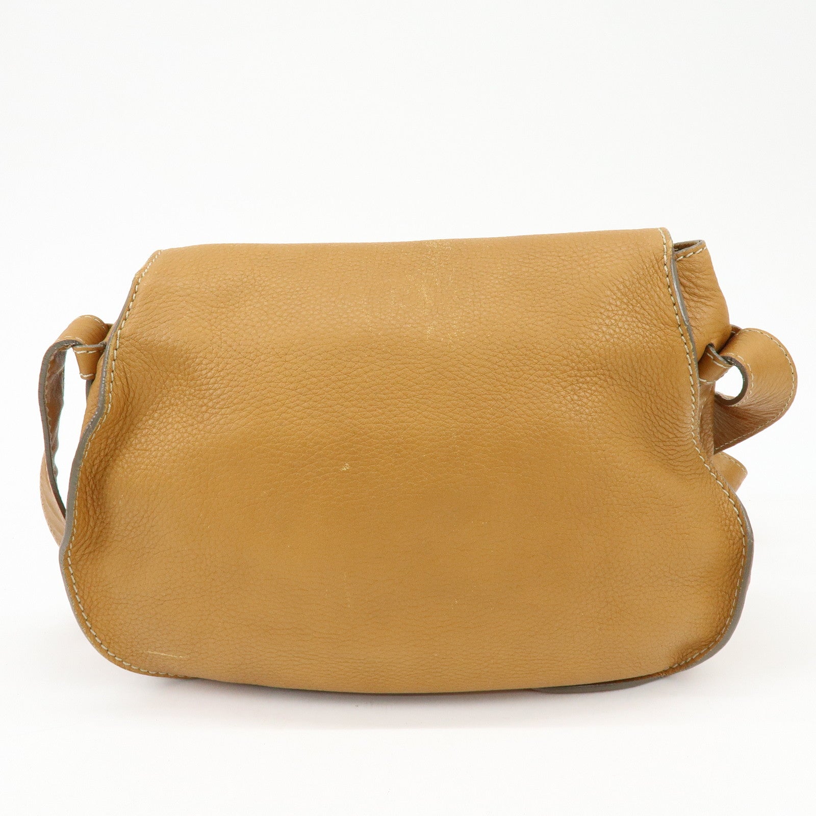 Chloe Marcie Leather Shoulder Bag Saddle Bag Crossbody Bag Brown