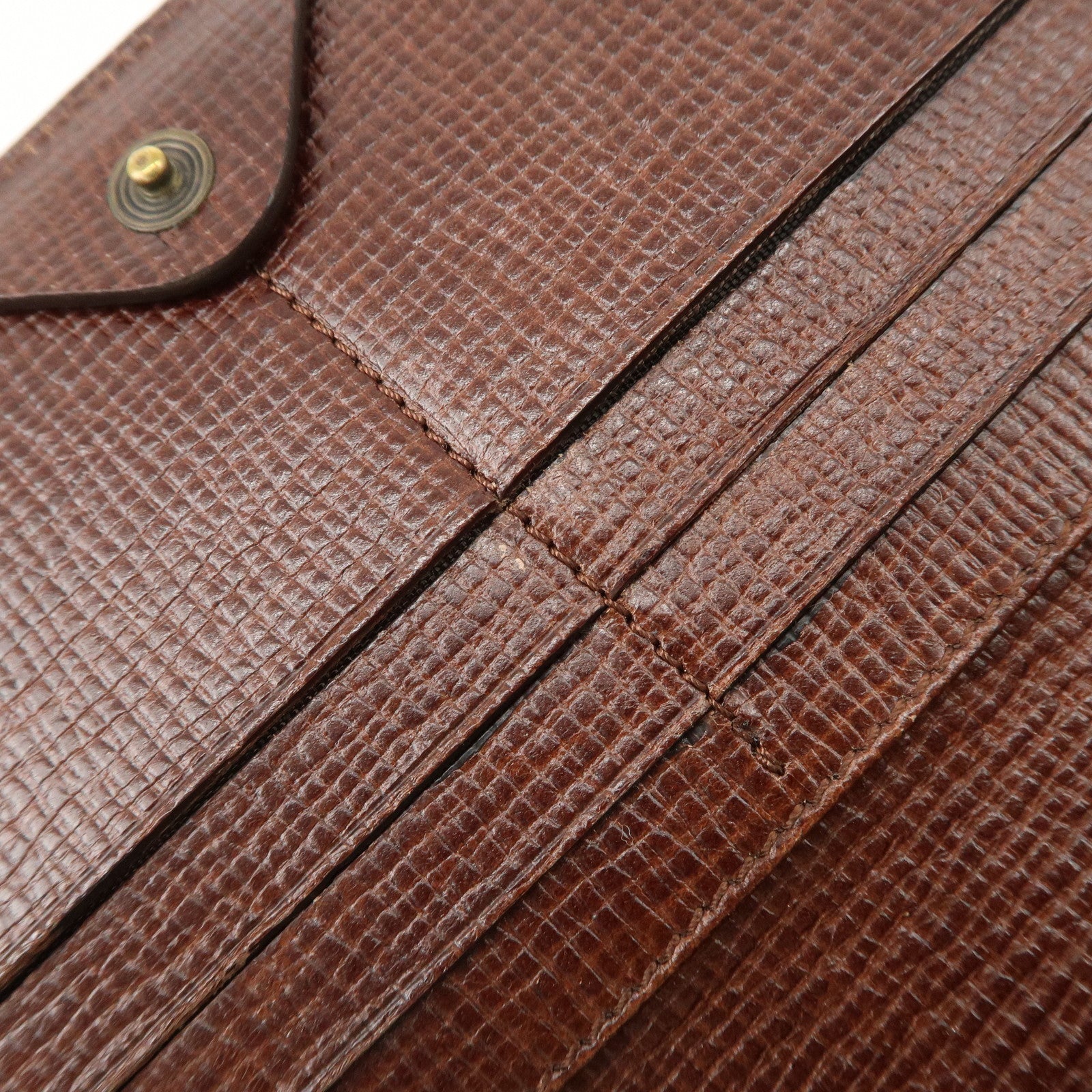 FENDI Zucca PVC Leather Bi-fold Long Wallet Black Brown 8M0000 Used