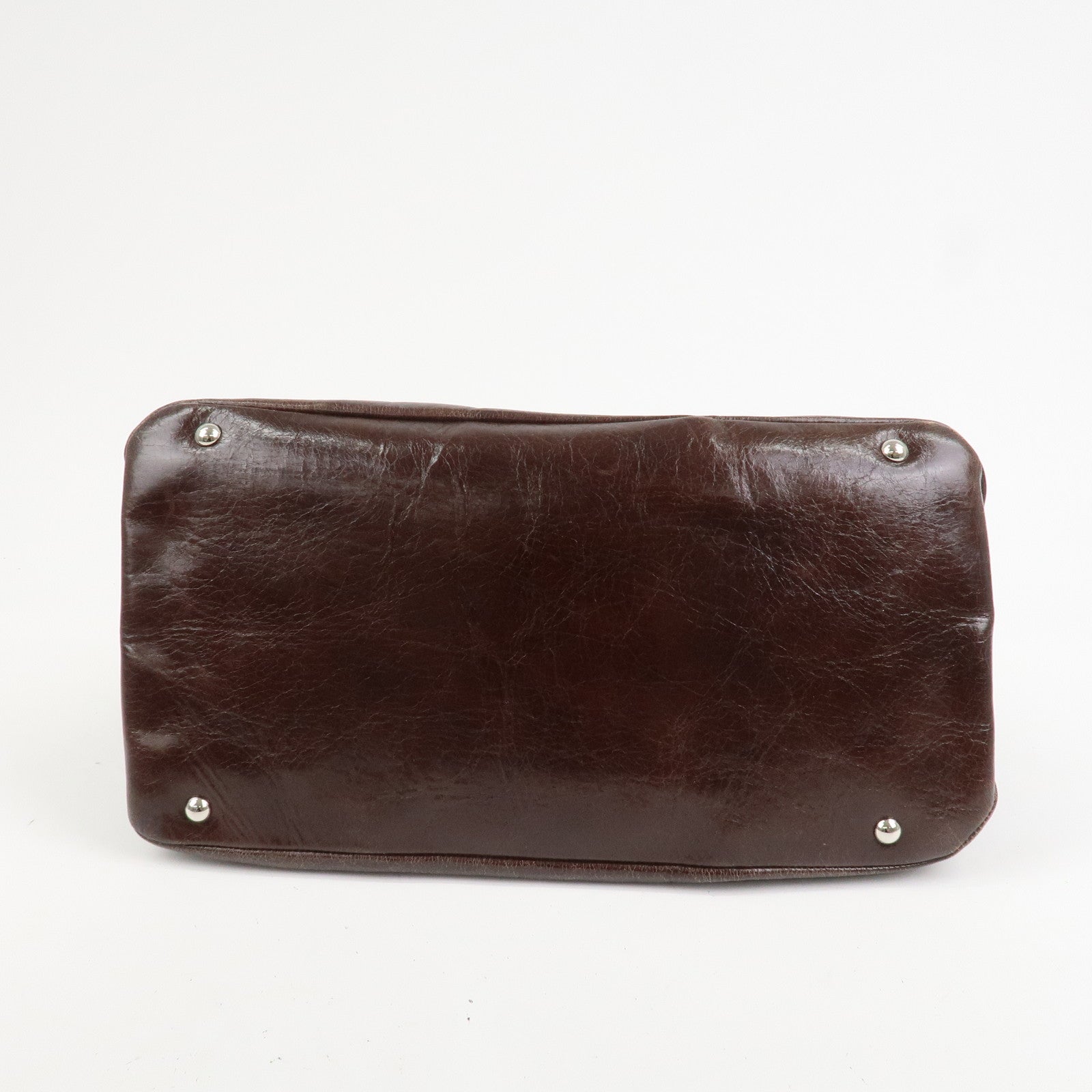 MIU MIU Leather 2Way Shoulder Bag Hand Bag Tote Bag Brown RN1028