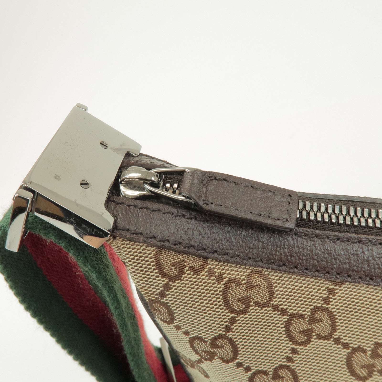 GUCCI Sherry GG Canvas Leather Shoulder Bag Body Bag Beige 122790