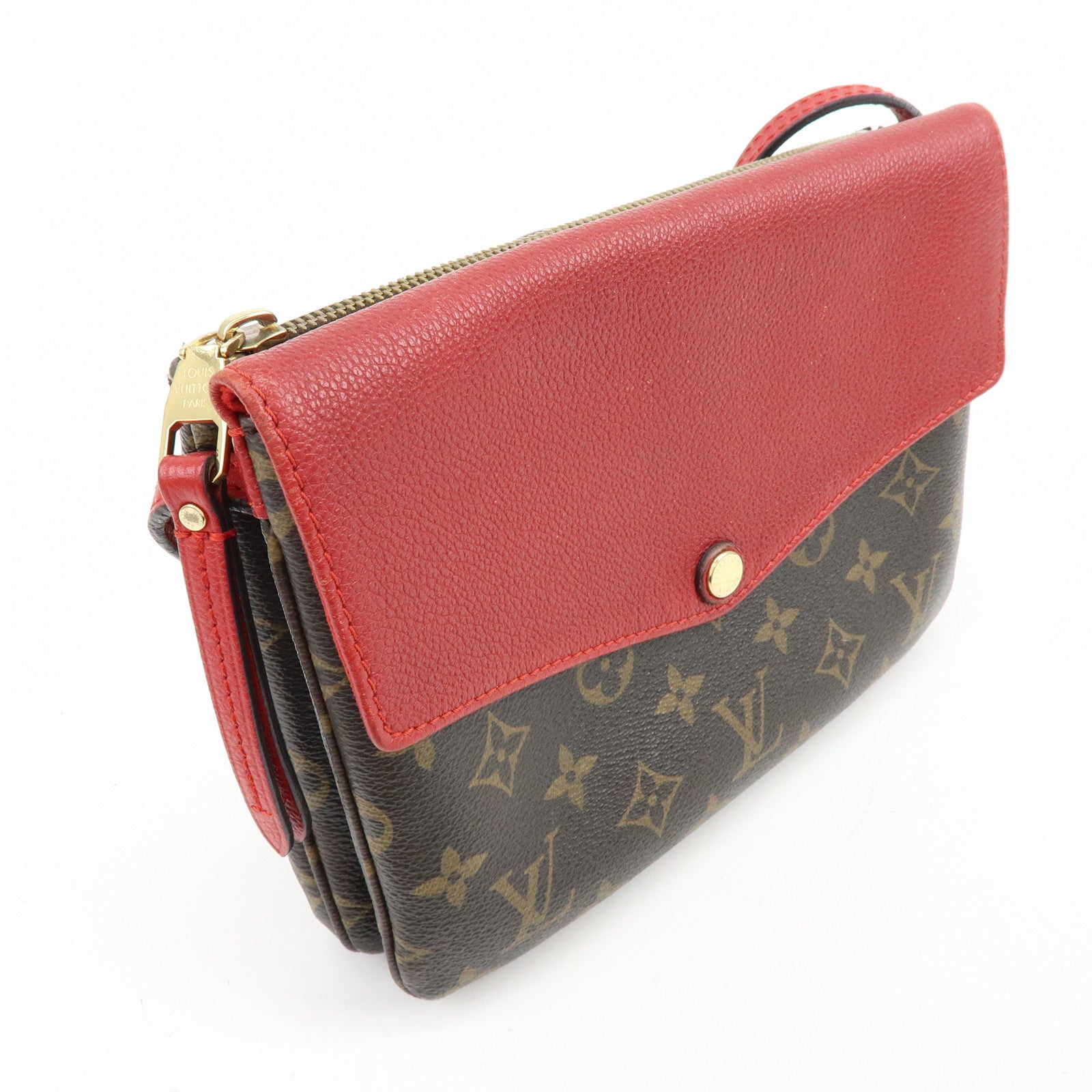 Louis Vuitton Monogram Twice Shoulder Crossbody Bag Cerise M50184