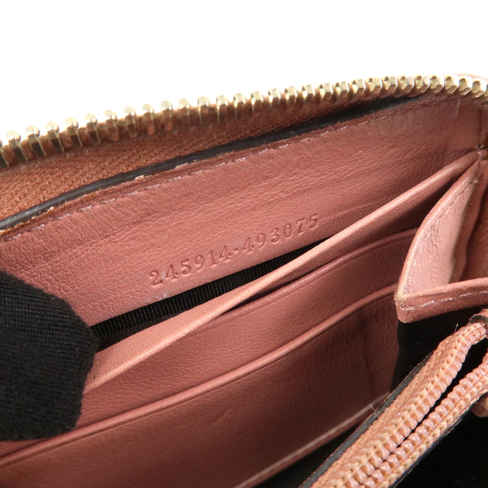 GUCCI Set of 3 Wallet GG Supreme Guccissima Leather Pink Beige