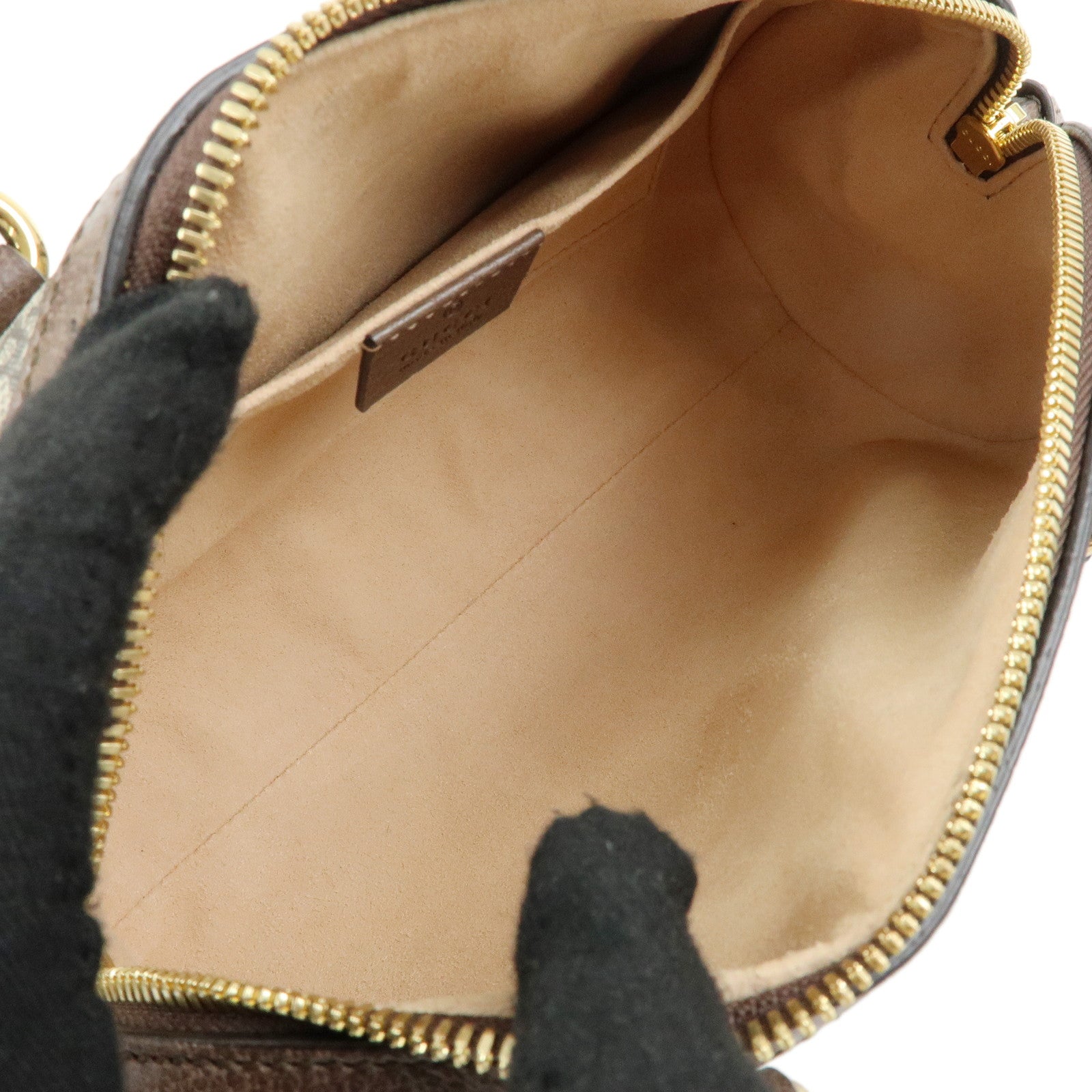 GUCCI Ophidia Sherry GG Supreme Leather Shoulder Bag Brown 602577