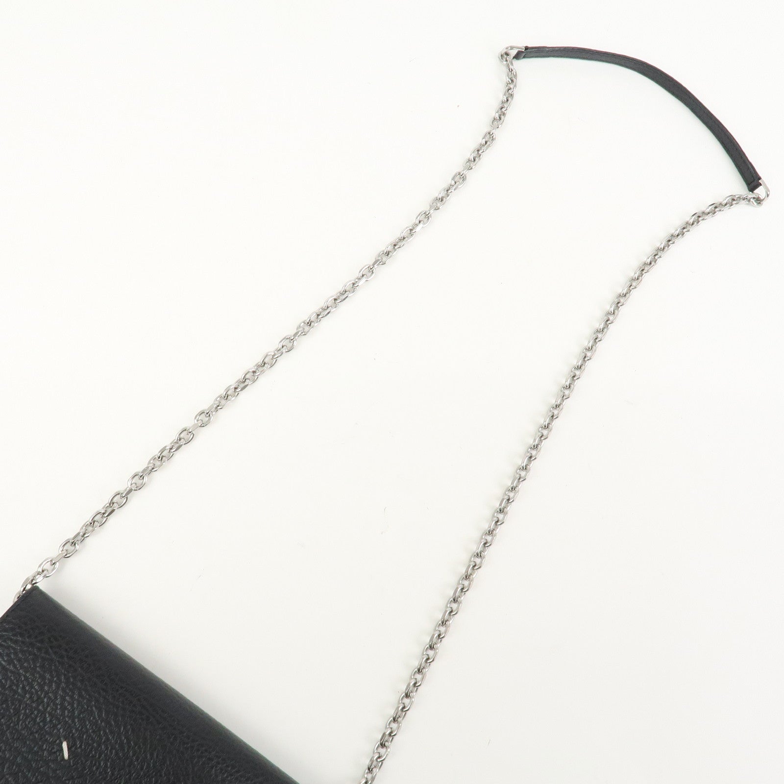 Maison Margiela Leather Shoulder Bag 4 Stitches Chain Wallet Black