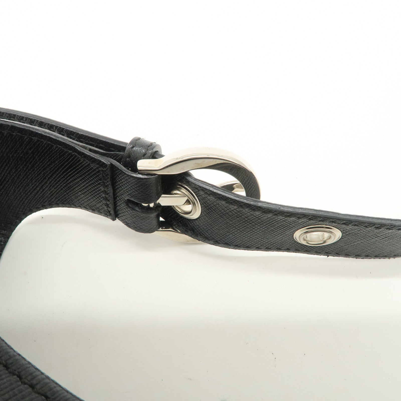 Ferragamo Gancini Leather Shoulder Bag Black