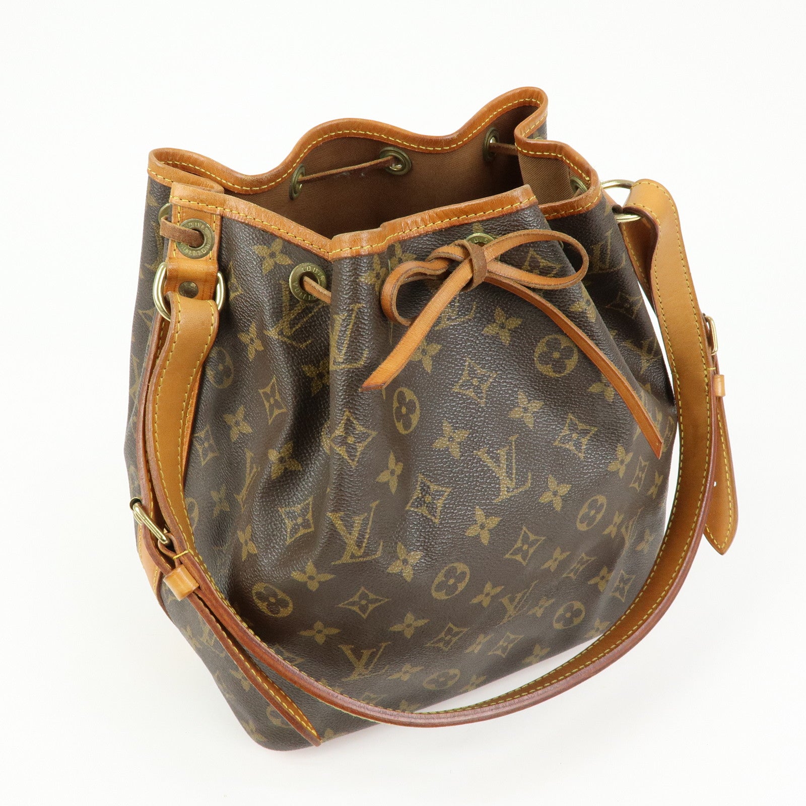 Louis Vuitton Monogram Petit Noe Shoulder Bag Brown M42226