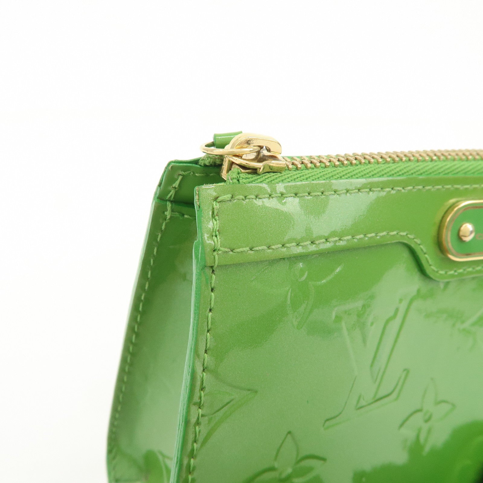 Louis Vuitton Monogram Vernis Trousse Cosmetic Pouch Green M93649