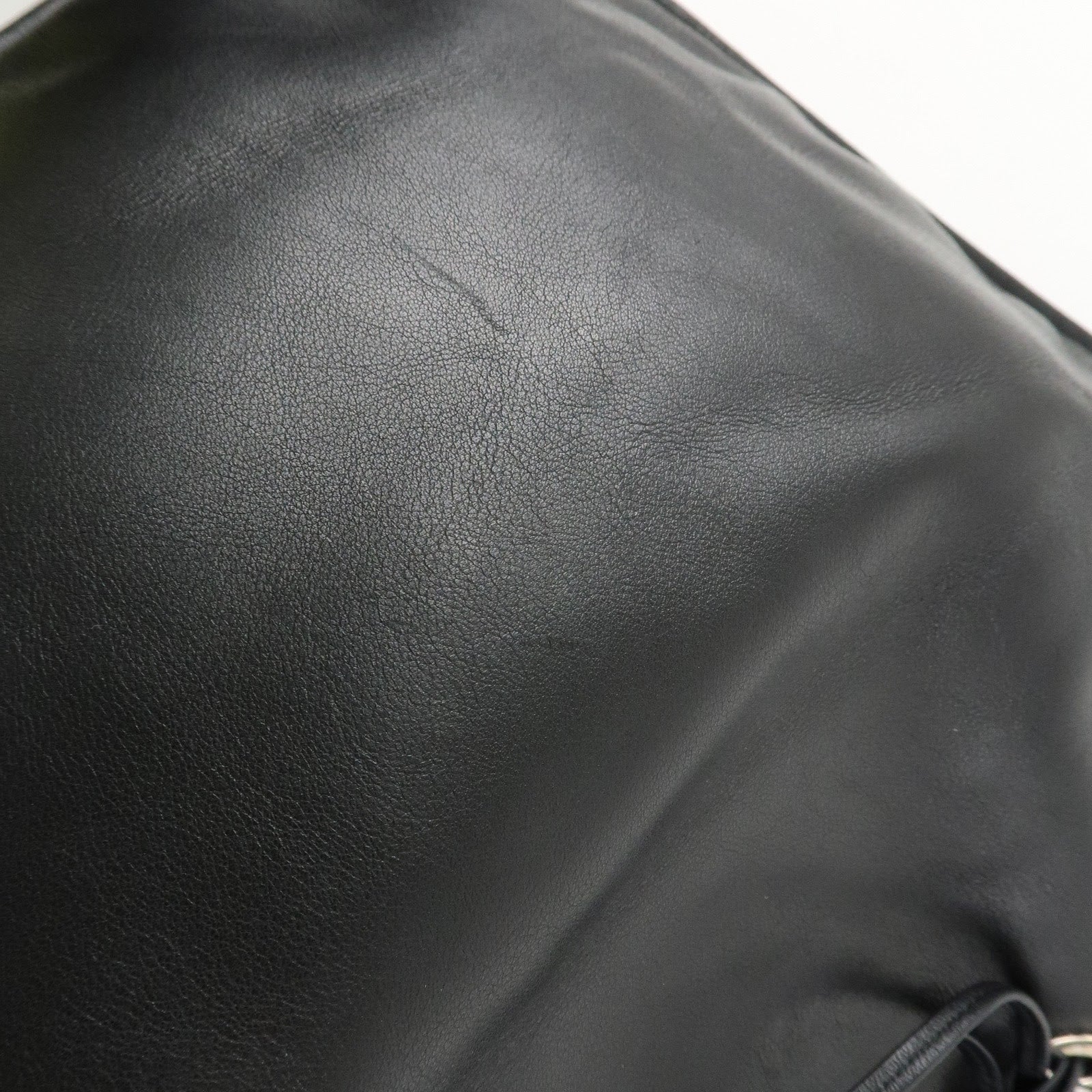 GUCCI Drawstring Leather Shoulder Bag Hand Bag Black 001.4033 Used