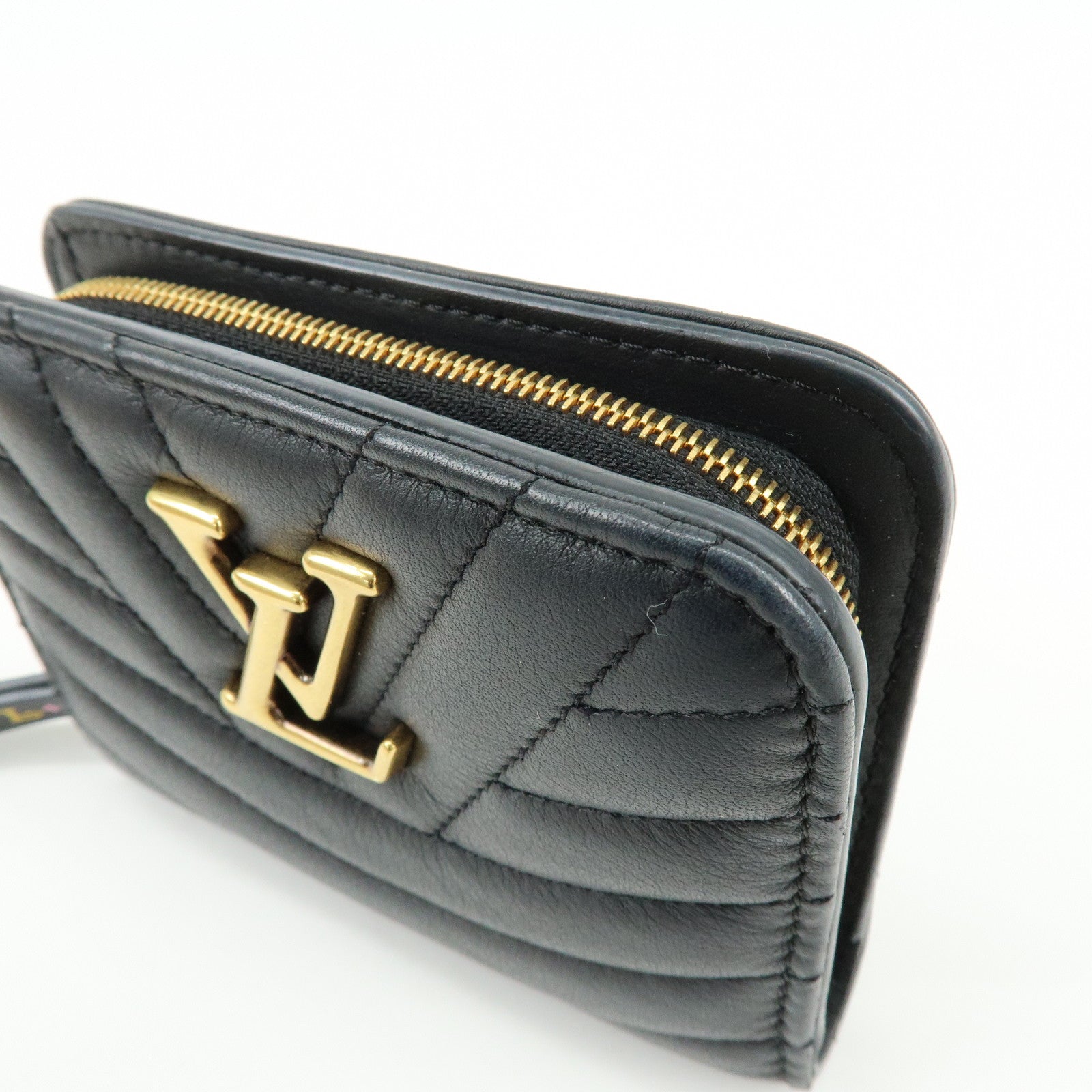 Louis Vuitton New Wave Leather Zippy Compact Wallet Noir M63789