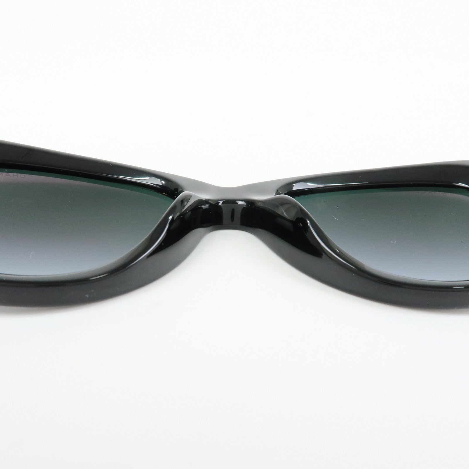 CHANEL COCO Mark Plastic Butterfly Sunglasses 54□19 Black 5492-A