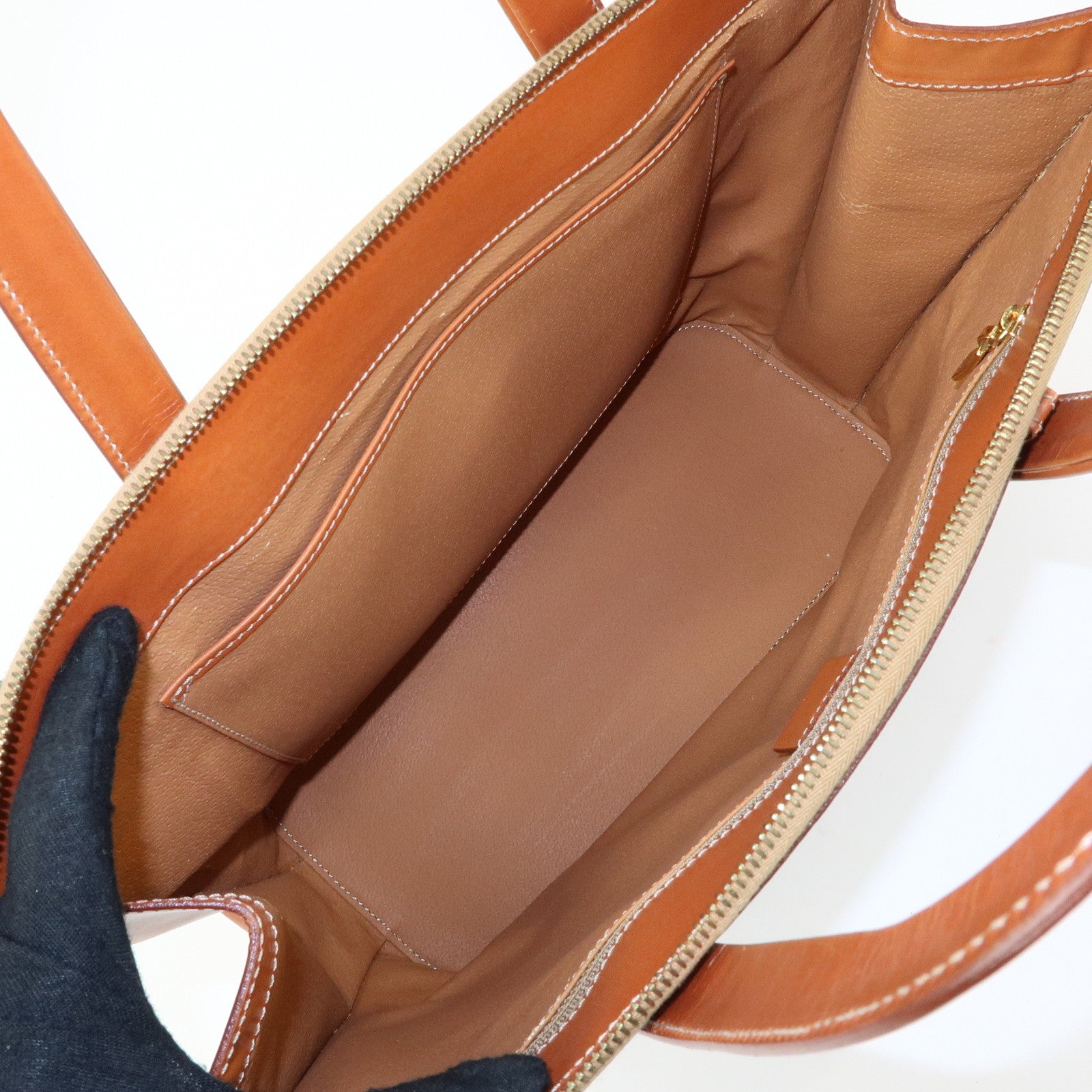 CELINE Macadam PVC Leather 2WAY Bag Hand Bag Shoulder Bag Brown