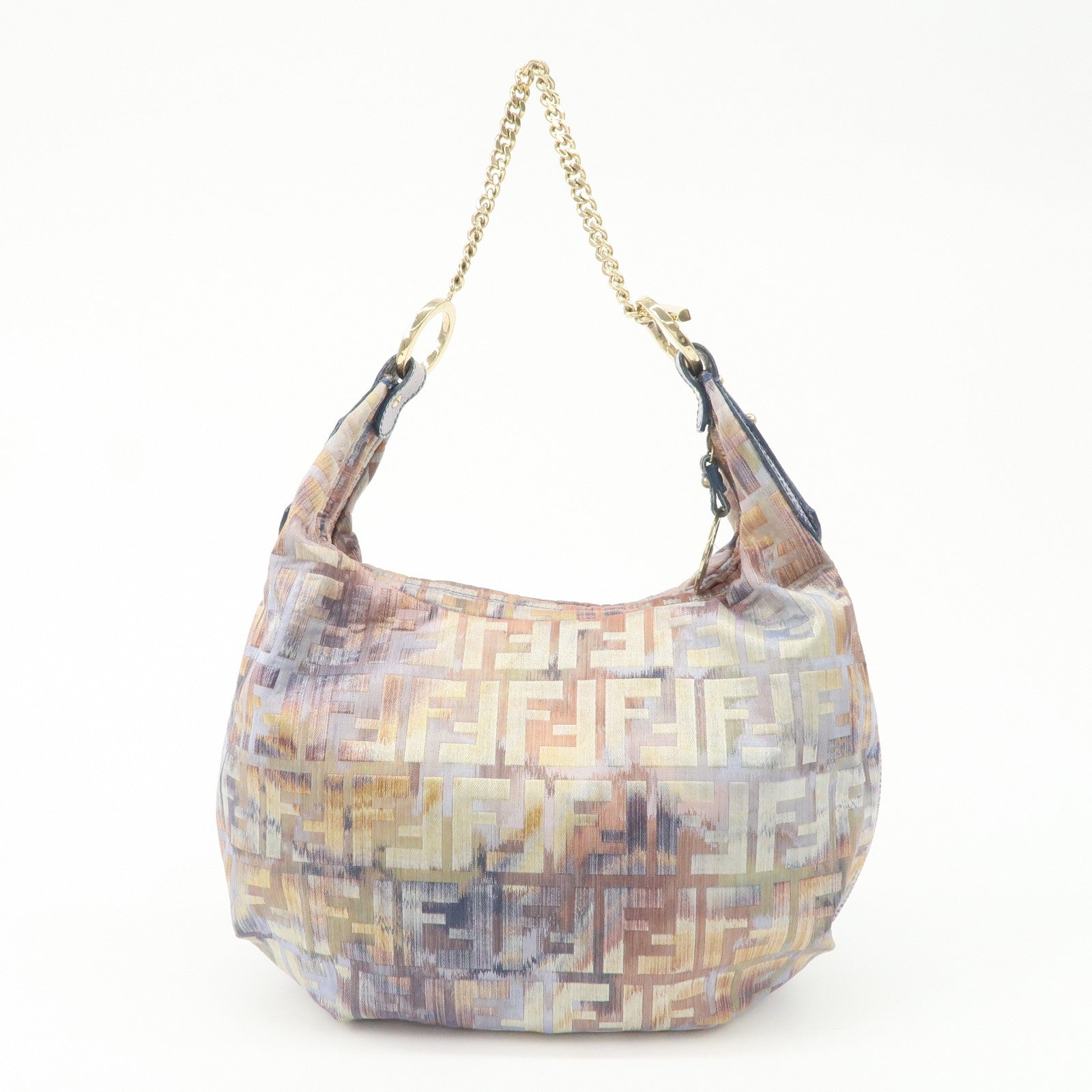 FENDI Zucca Canvas Chain Shoulder Bag Multicolor 8BR581