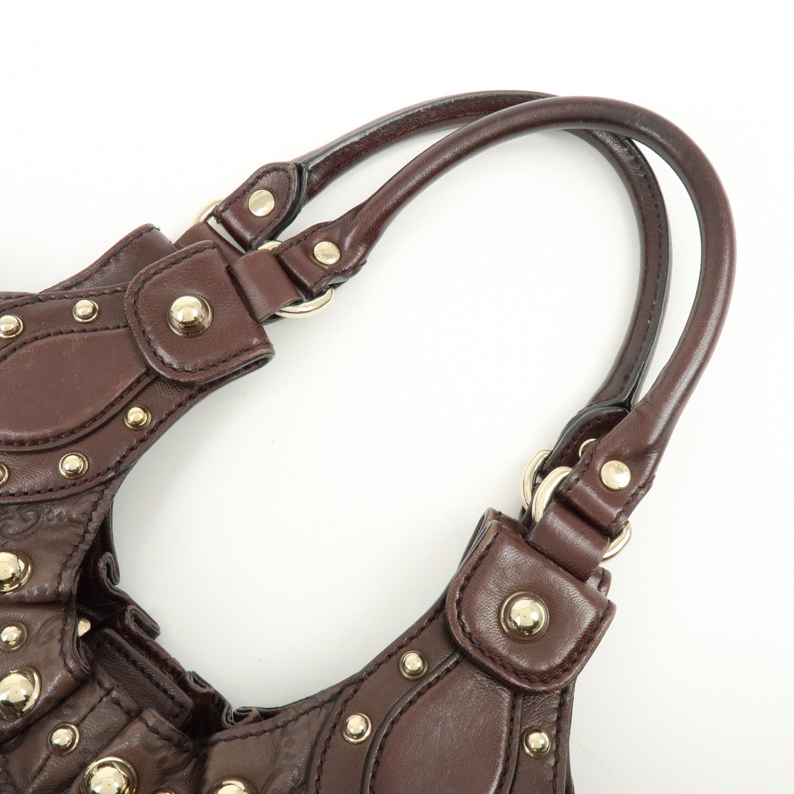GUCCI Guccissima Leather Tote Bag Shoulder Bag Dark Brown 203624