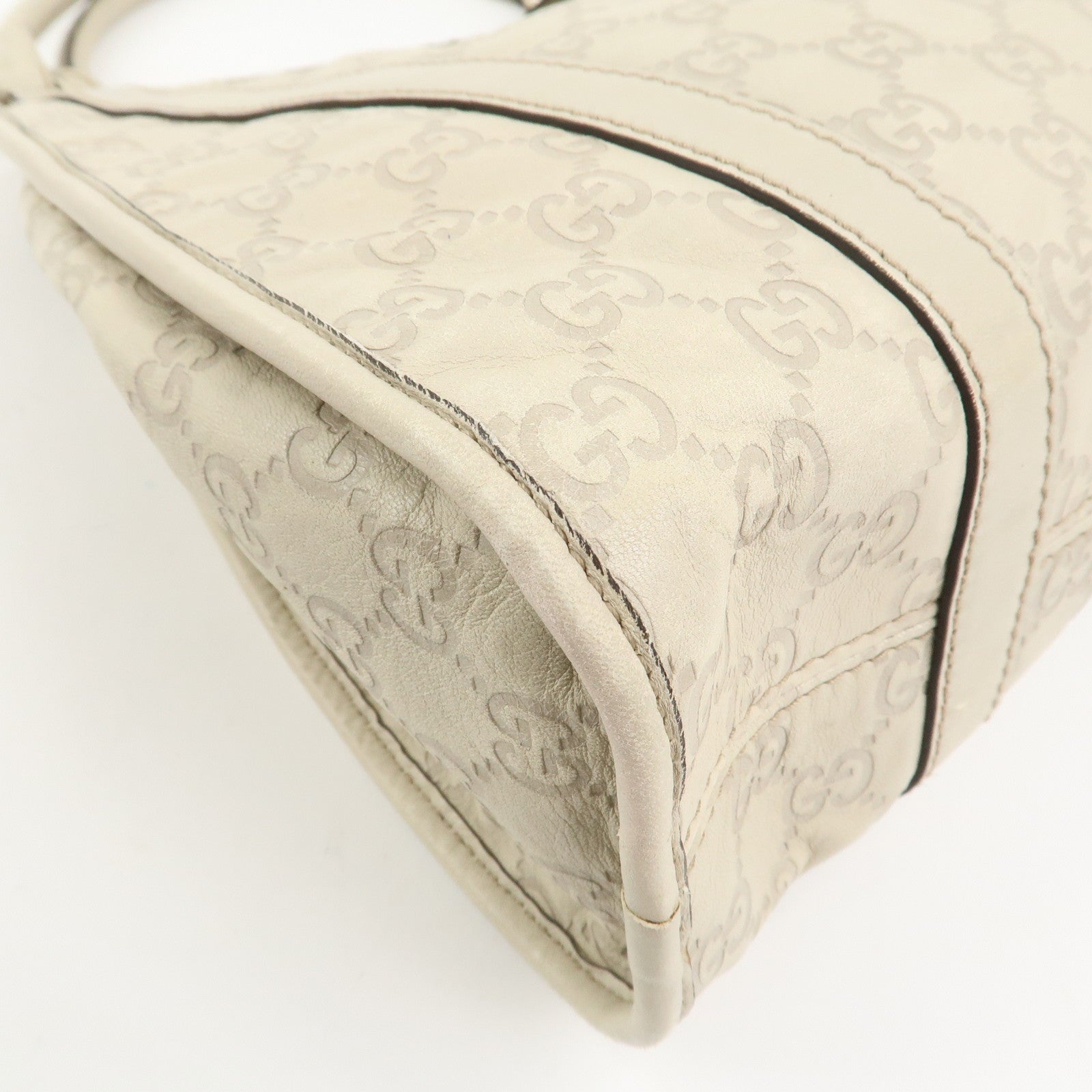 GUCCI Guccissima Leather Shoulder Bag Hand Bag Ivory 203494