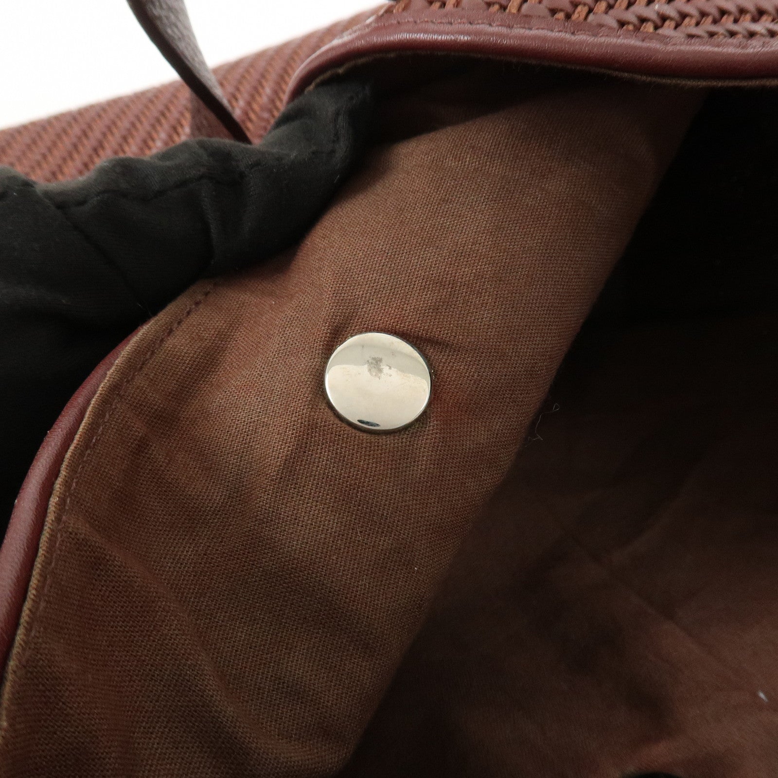 HERMES Amedaba PM Diago Leather Tote Bag Hand Bag Brown