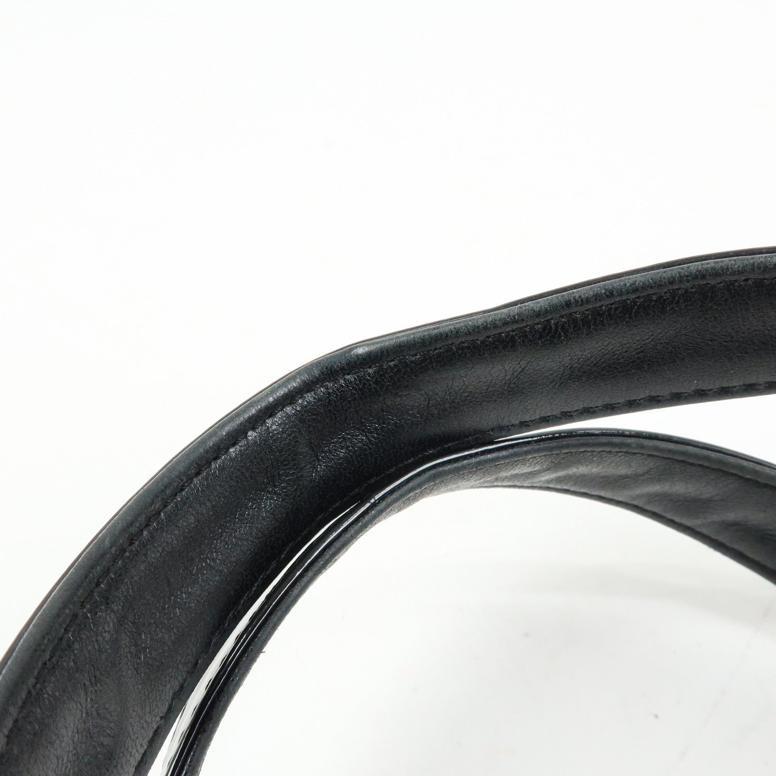 CHANEL Triple COCO Mark Patent Leather Tote Bag Hand Bag Black