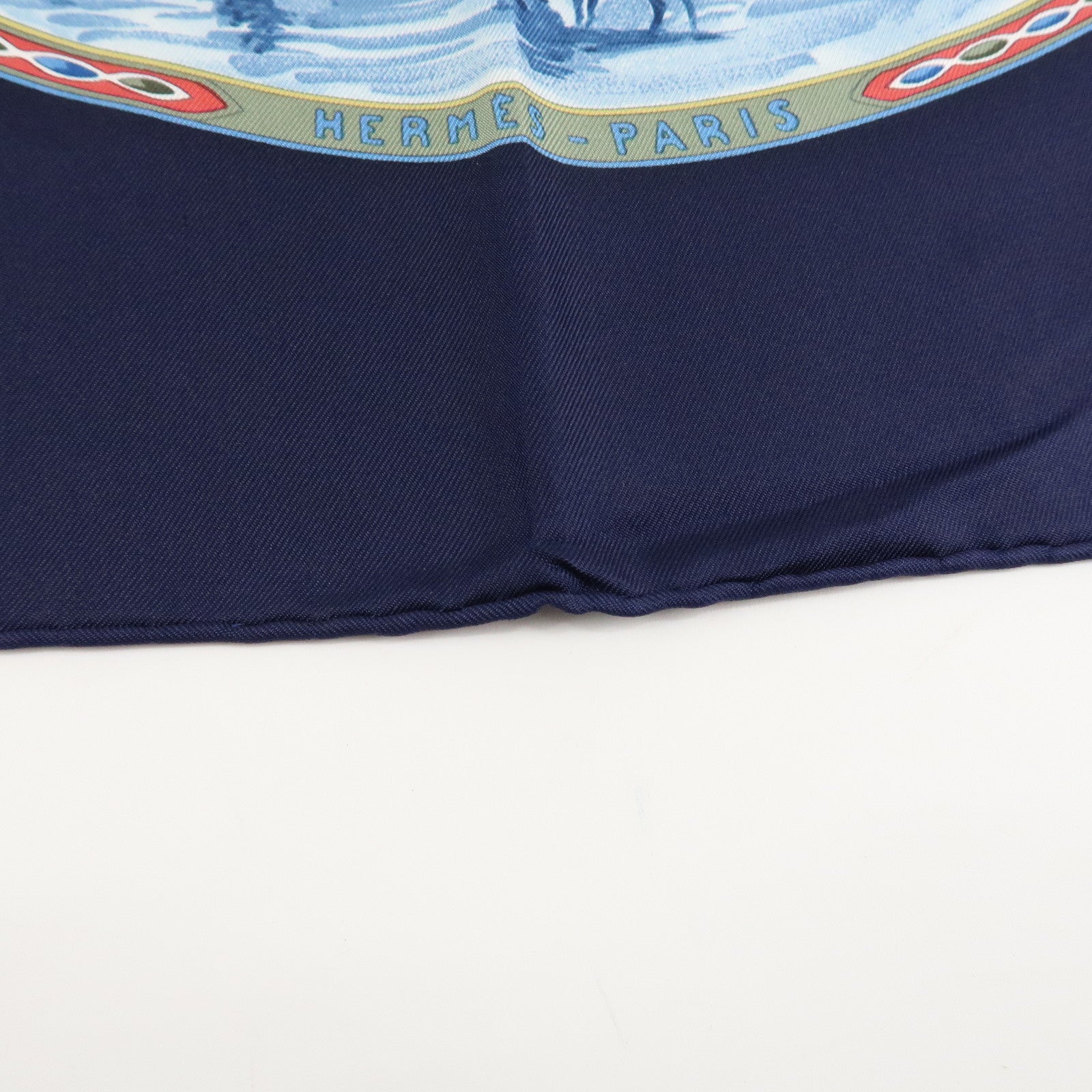 HERMES Carre 90 Silk 100% Scarf RENCONTRE OCEANE  Black Used