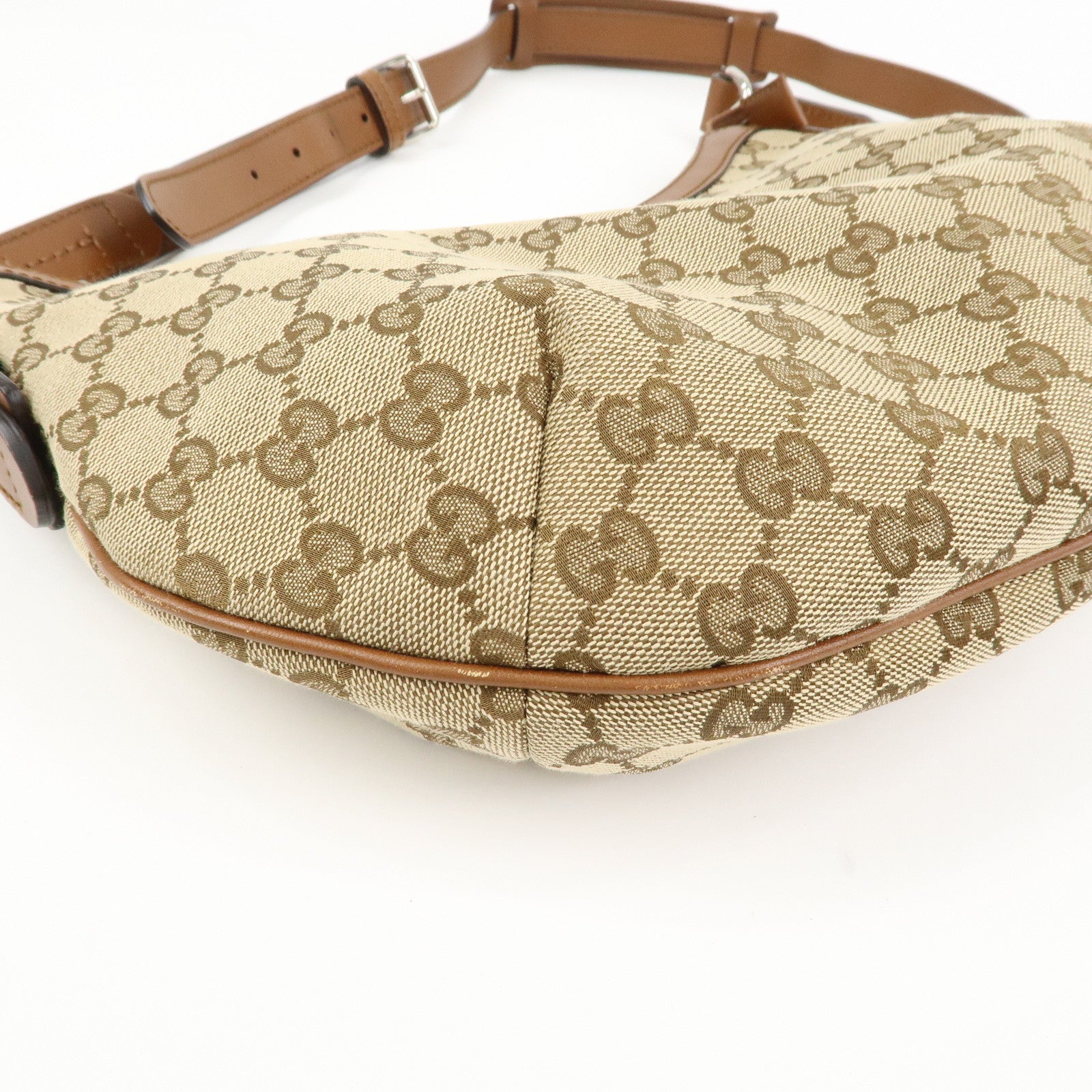 GUCCI Sherry GG Canvas Leather Shoulder Bag Beige Brown 353399