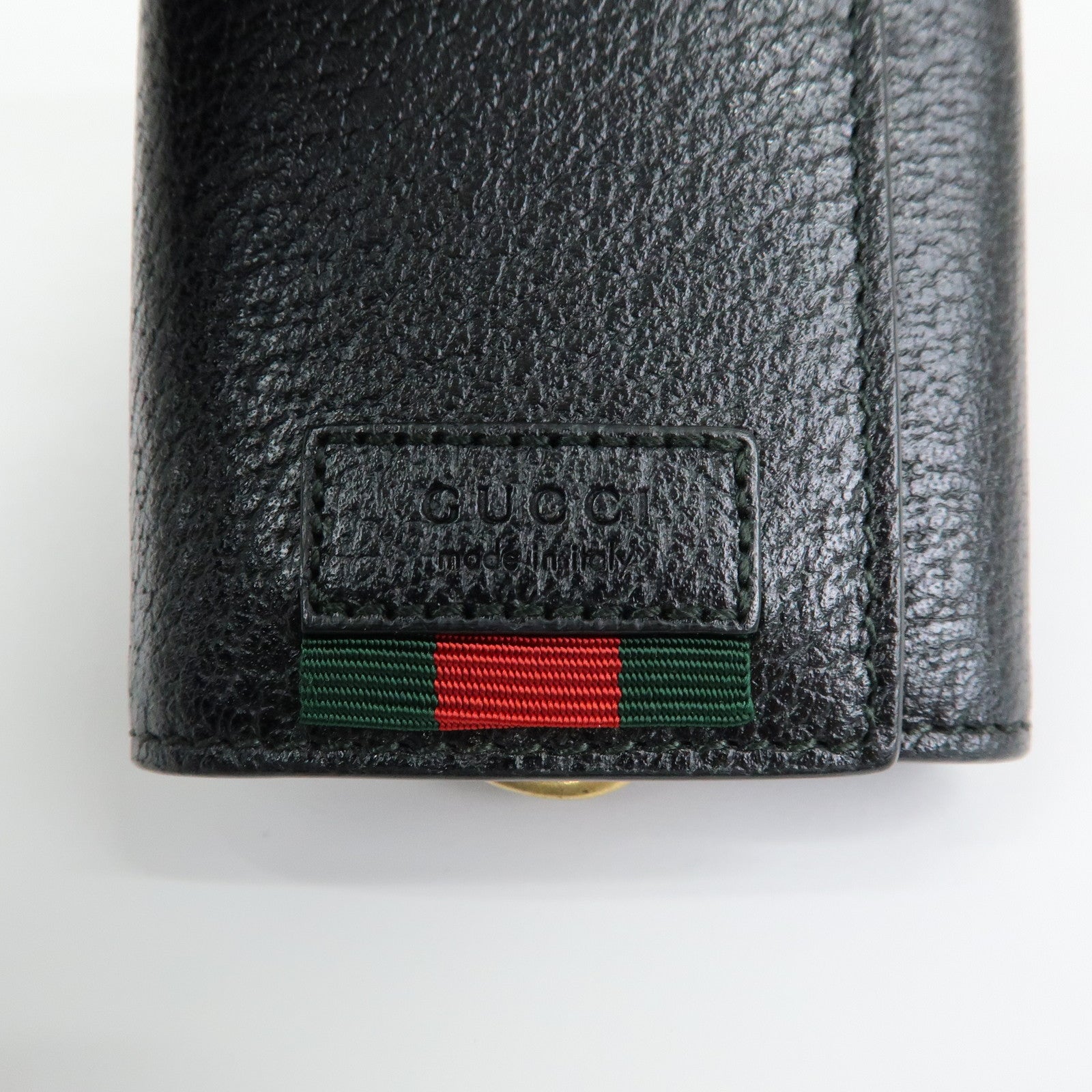GUCCI Sherry Leather 6 Ring Key Case Key Holder Black 435297