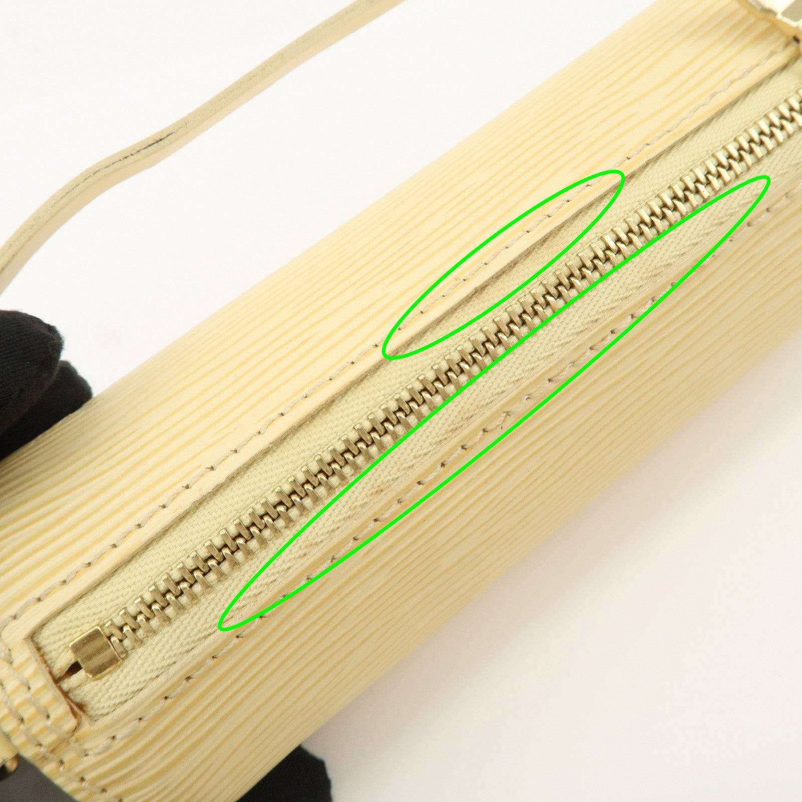 Louis Vuitton Epi Set of 2 Mini Pouch For Soufflo Bag Ivory Blue Used