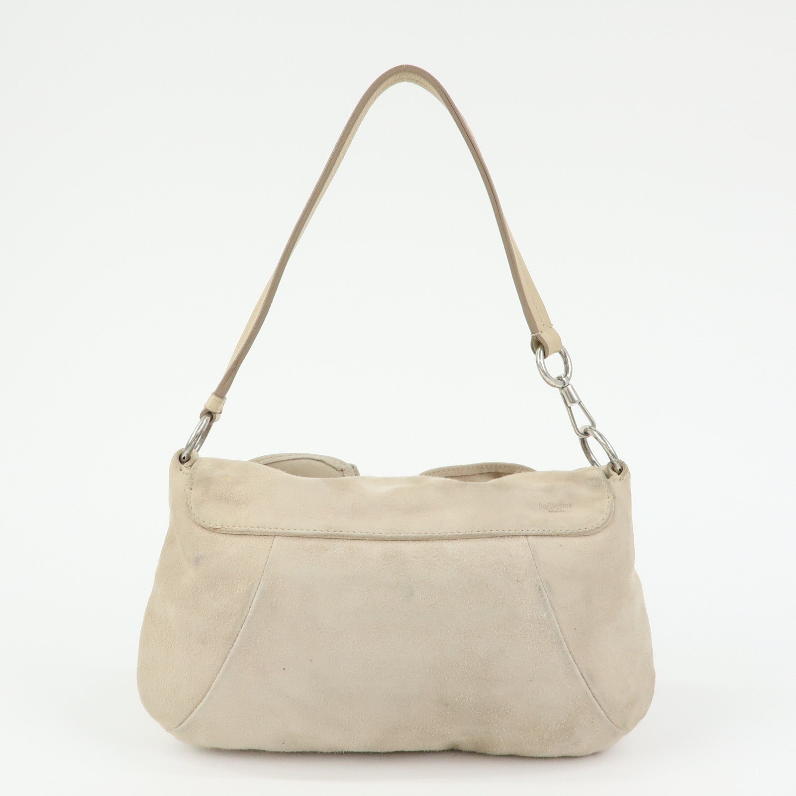 SAINT LAURENT PARIS Nadja Rive Gauche Suede Hand Bag Beige 112930