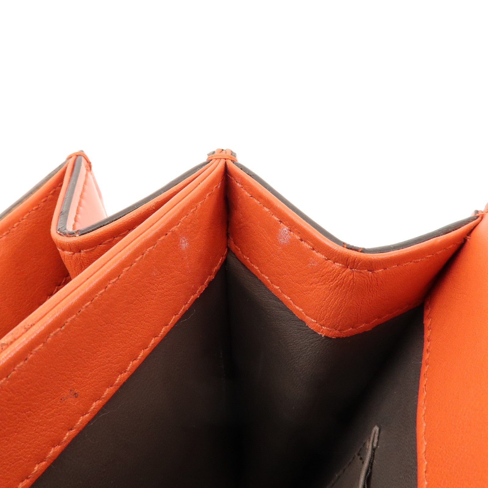 GUCCI Interlocking G Patent Leather Chain ShoulderBag Orange 387609
