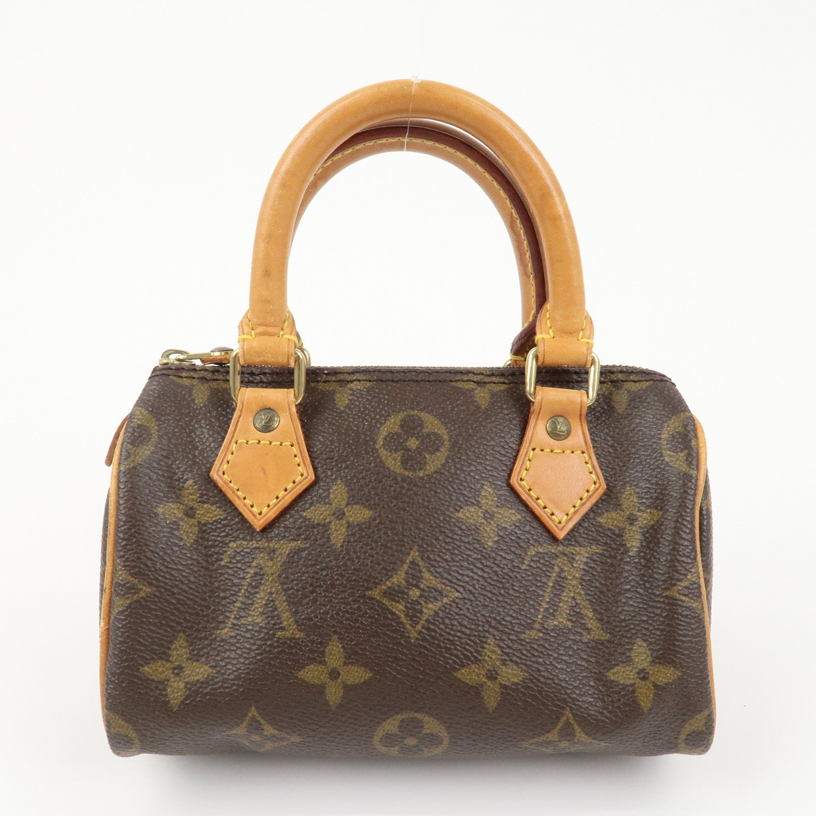 Louis Vuitton Monogram Mini Speedy Hand Bag Boston Bag Brown M41534