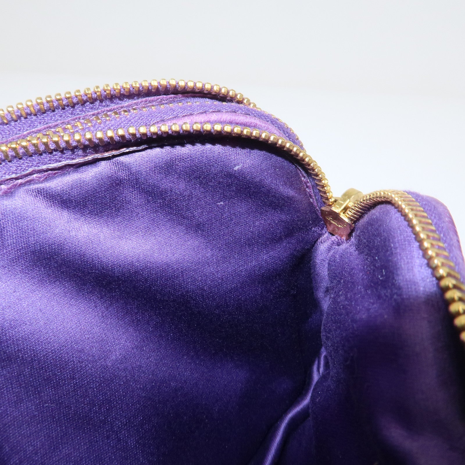 MIU MIU Logo Matelasse Mini Hand Bag Shoulder Bag Purple 5ARH02