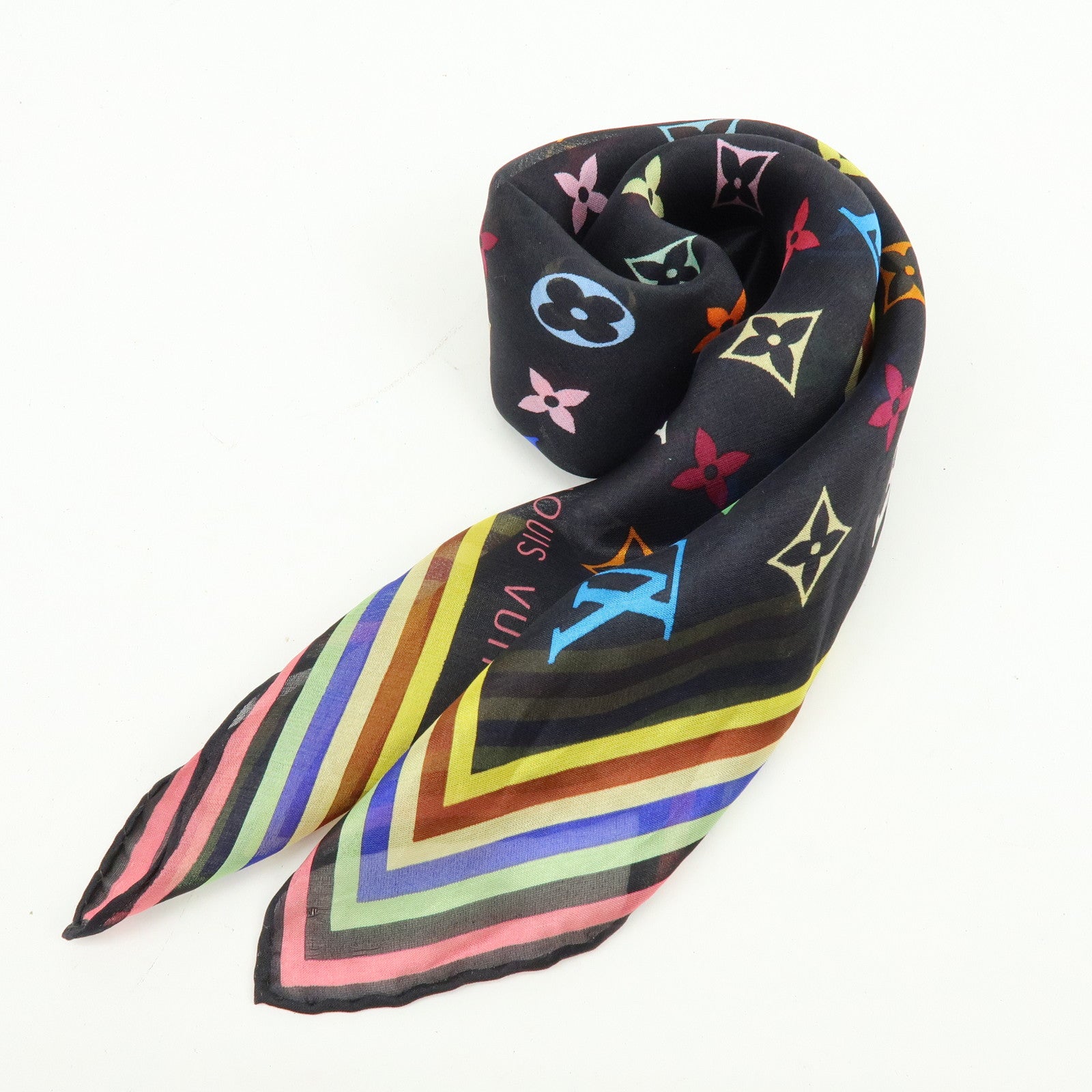 Louis Vuitton Monogram Multicolor Cotton 100％ Handkerchief M71912