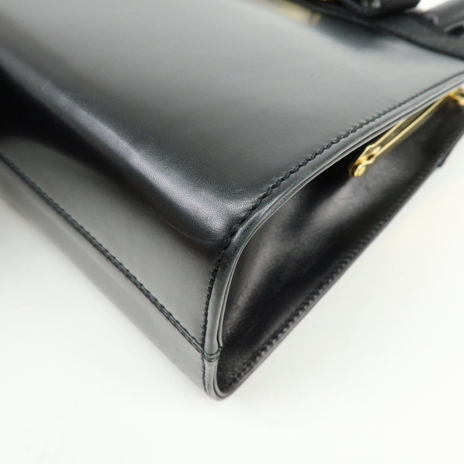 Ferragamo Vara Ribbon Leather 2Way Bag Hand Bag Black