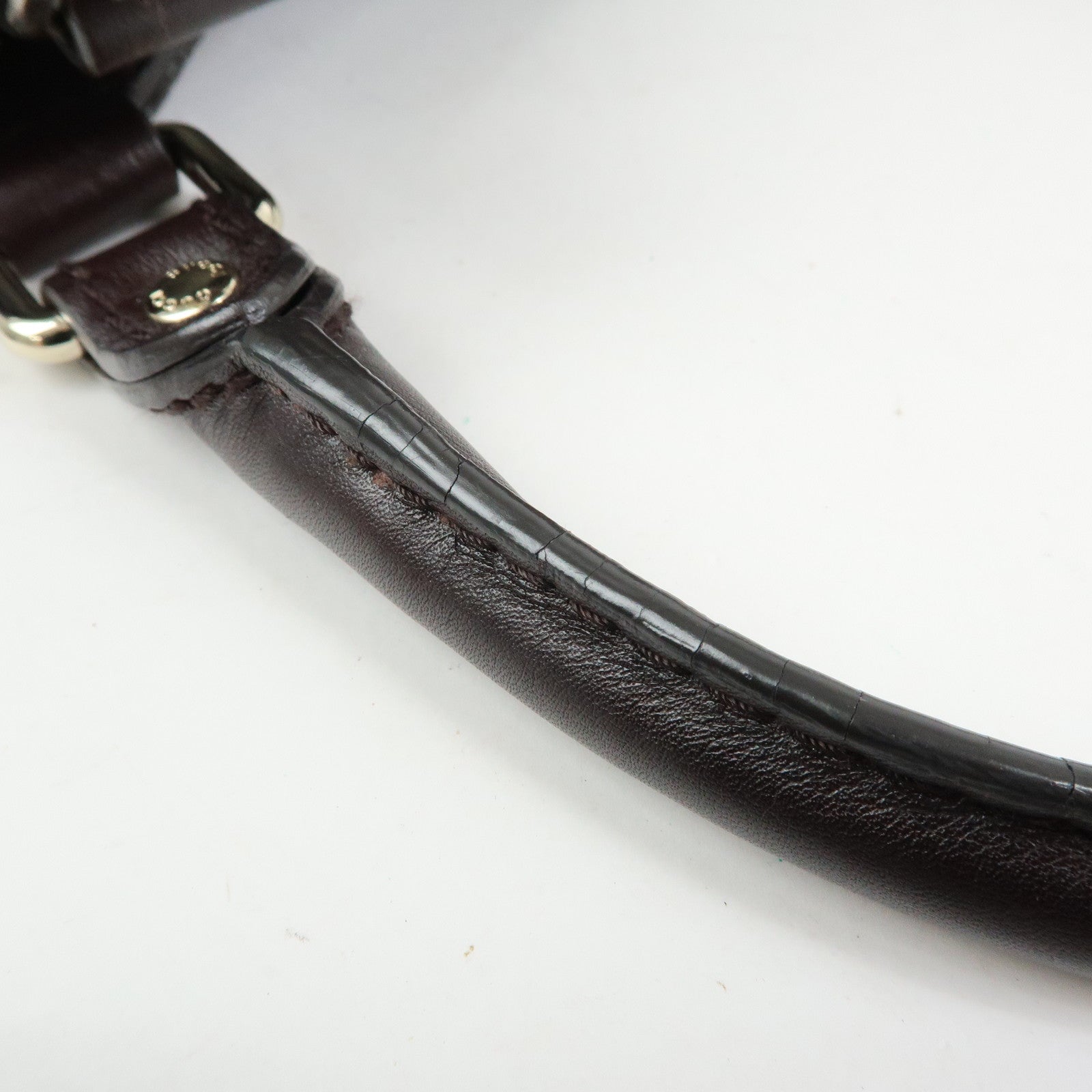 GUCCI Sukey Guccissima Leather Tote Bag Hand Bag Dark Brown 211944