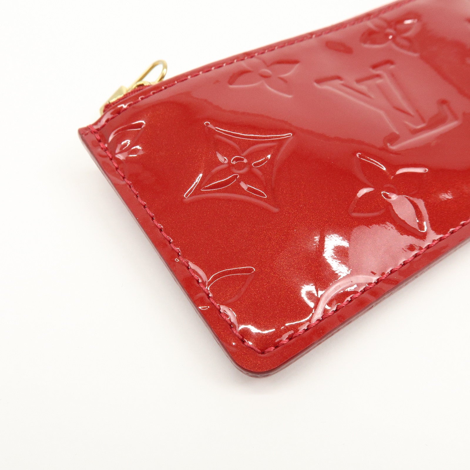Louis Vuitton Monogram Vernis Pochette Cles Coin Case Red M91977