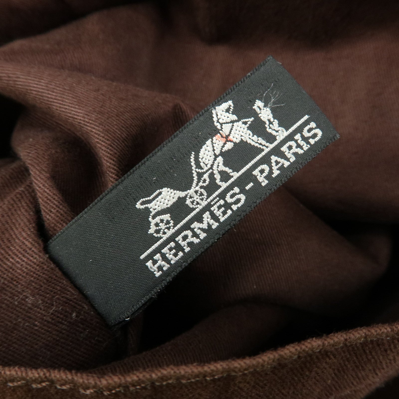 HERMES Amedaba Diago GM Polyester Leather Tote Bag Brown Black