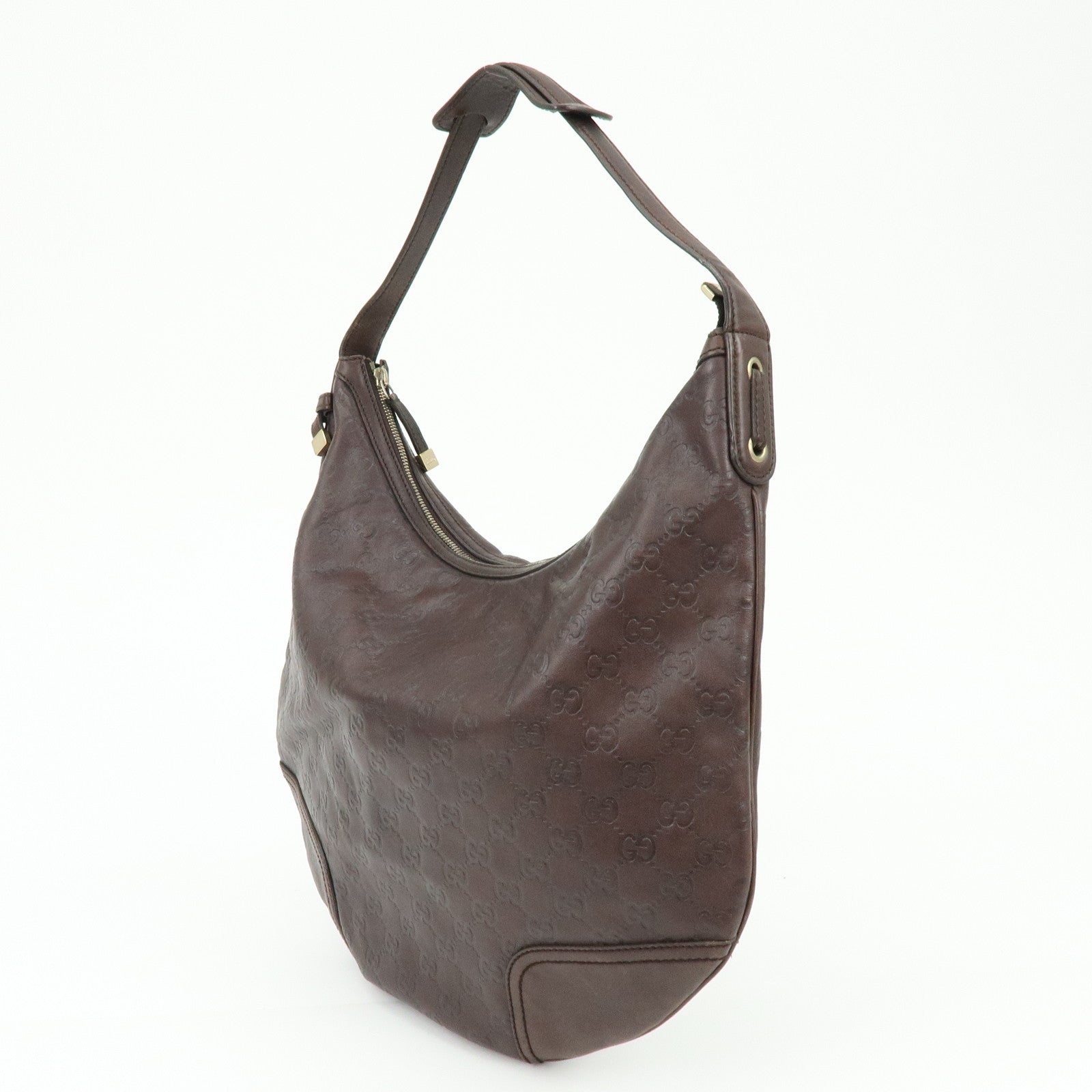 GUCCI Princy Guccissima Leather Shoulder Bag Dark Brown 162882