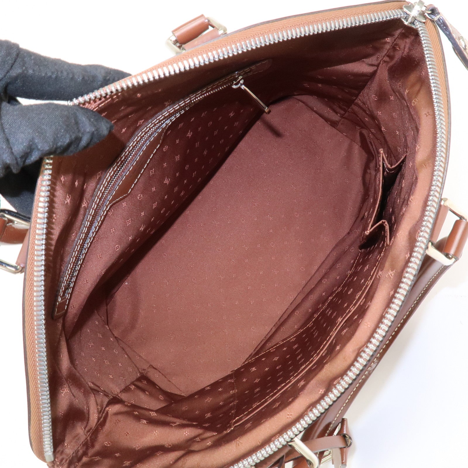 Louis Vuitton Suhari Leather Lock it MM Hand Bag Sienne M91889