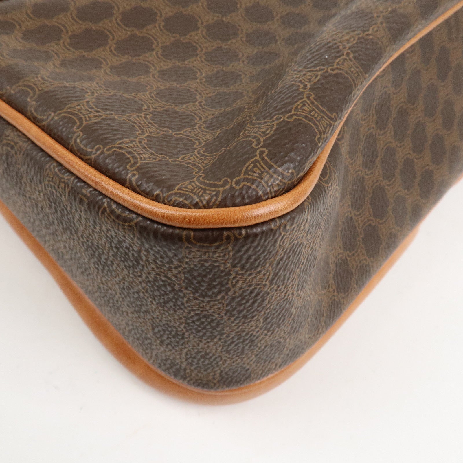 CELINE Macadam PVC Canvas Leather 2WAY Bag Shoulder Bag Brown