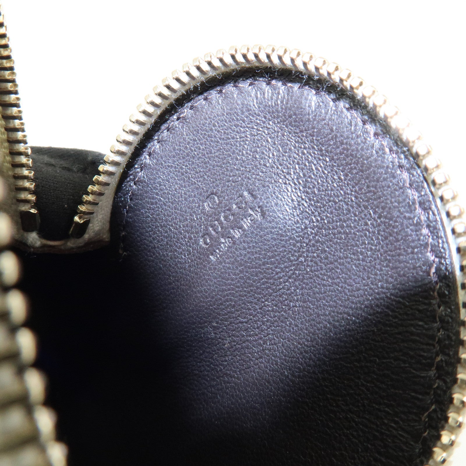 GUCCI Lovely Heart GG Canvas Leather Coin Case Brown Ivory 152615