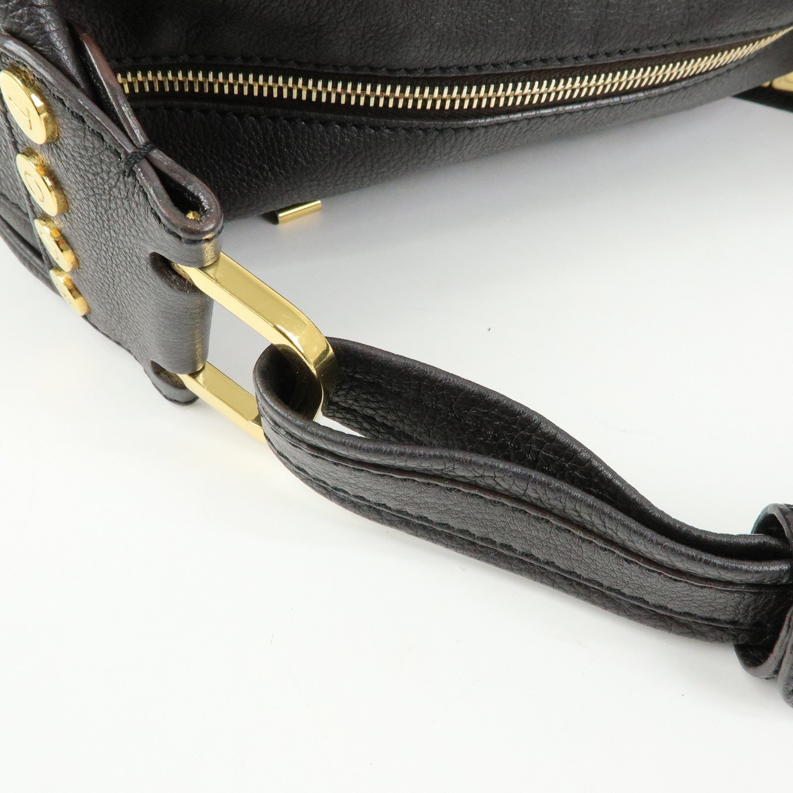 TOD'S  Leather Shoulder Bag Hand Bag Dark Brown