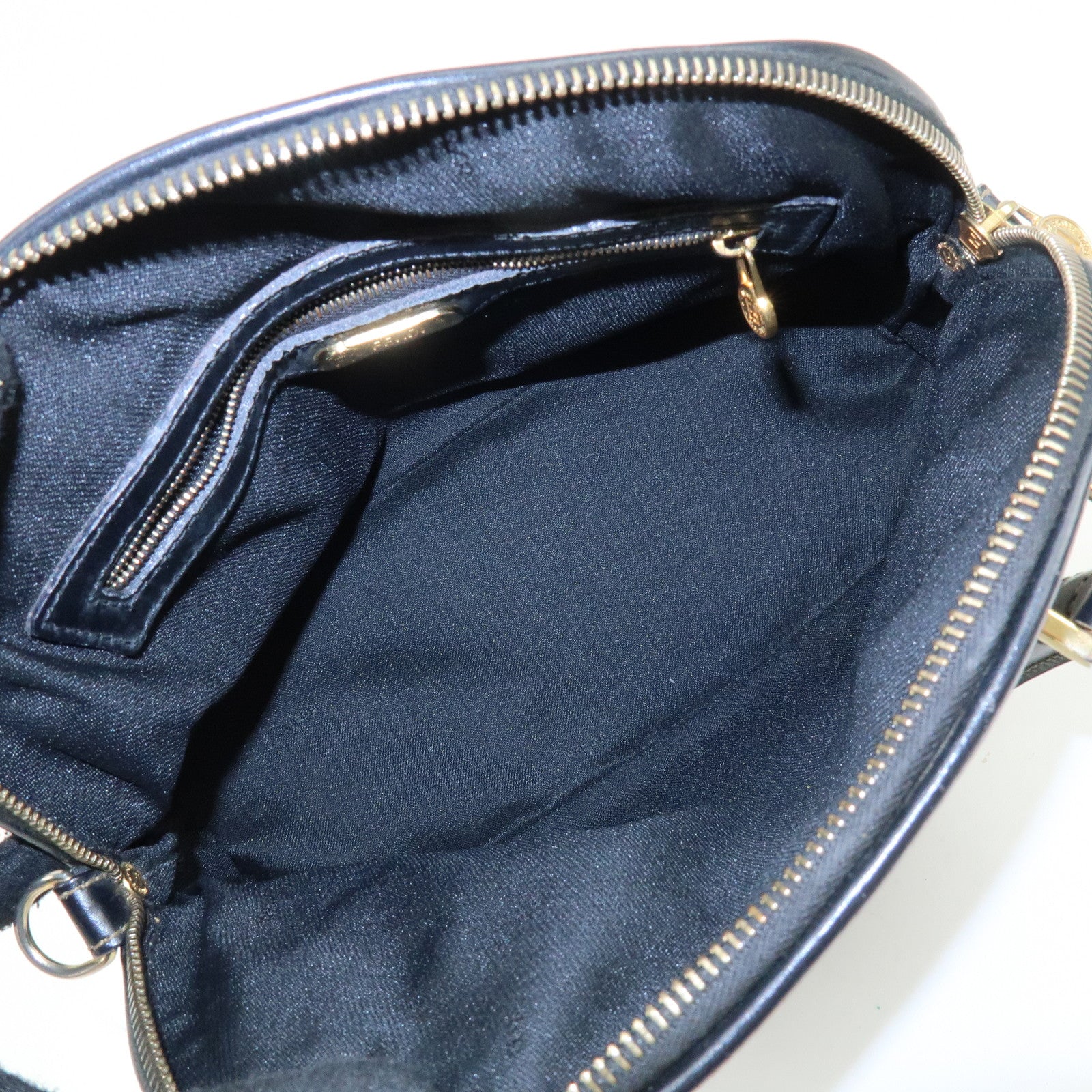 FENDI Leather 2Way Bag Hand Bag Shoulder Bag Crossbody Bag Brown