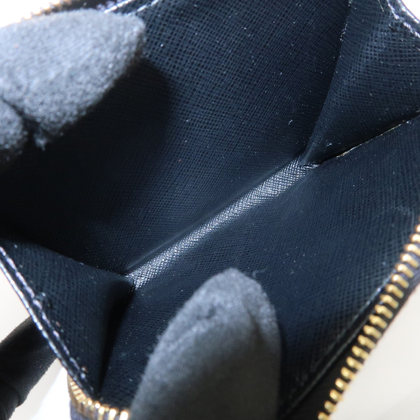 PRADA Logo Saffiano Leather Round Zippy Wallet Black 1MM268