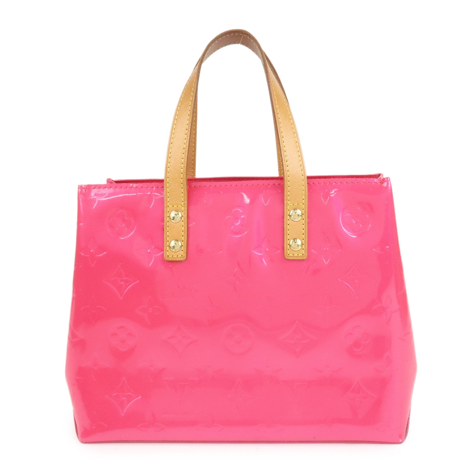 Louis Vuitton Monogram Vernis Lead PM Hand Bag Fuchsia Pink M91221