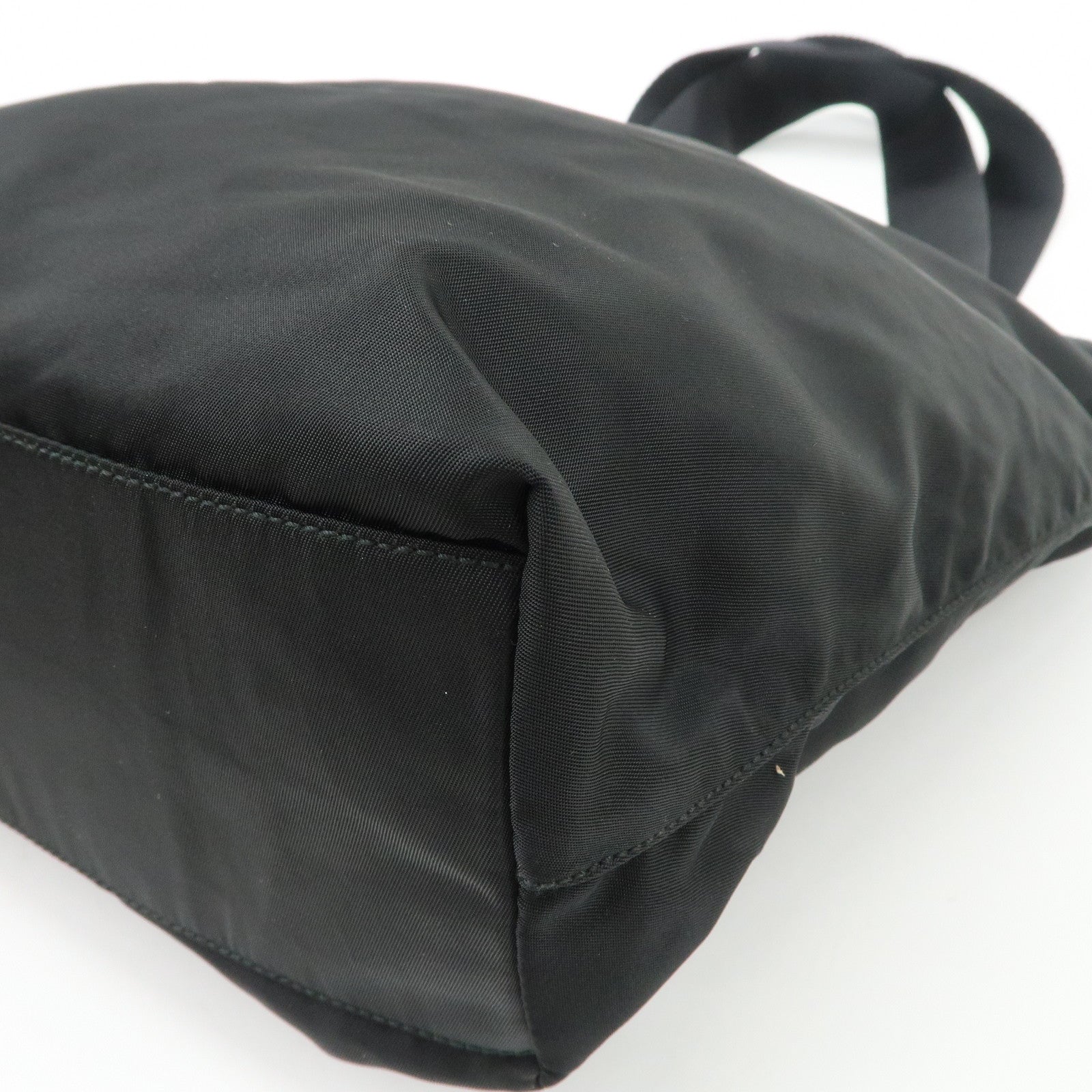 PRADA Triangle Logo Nylon Tote Bag Shoulder Bag Hand Bag Black